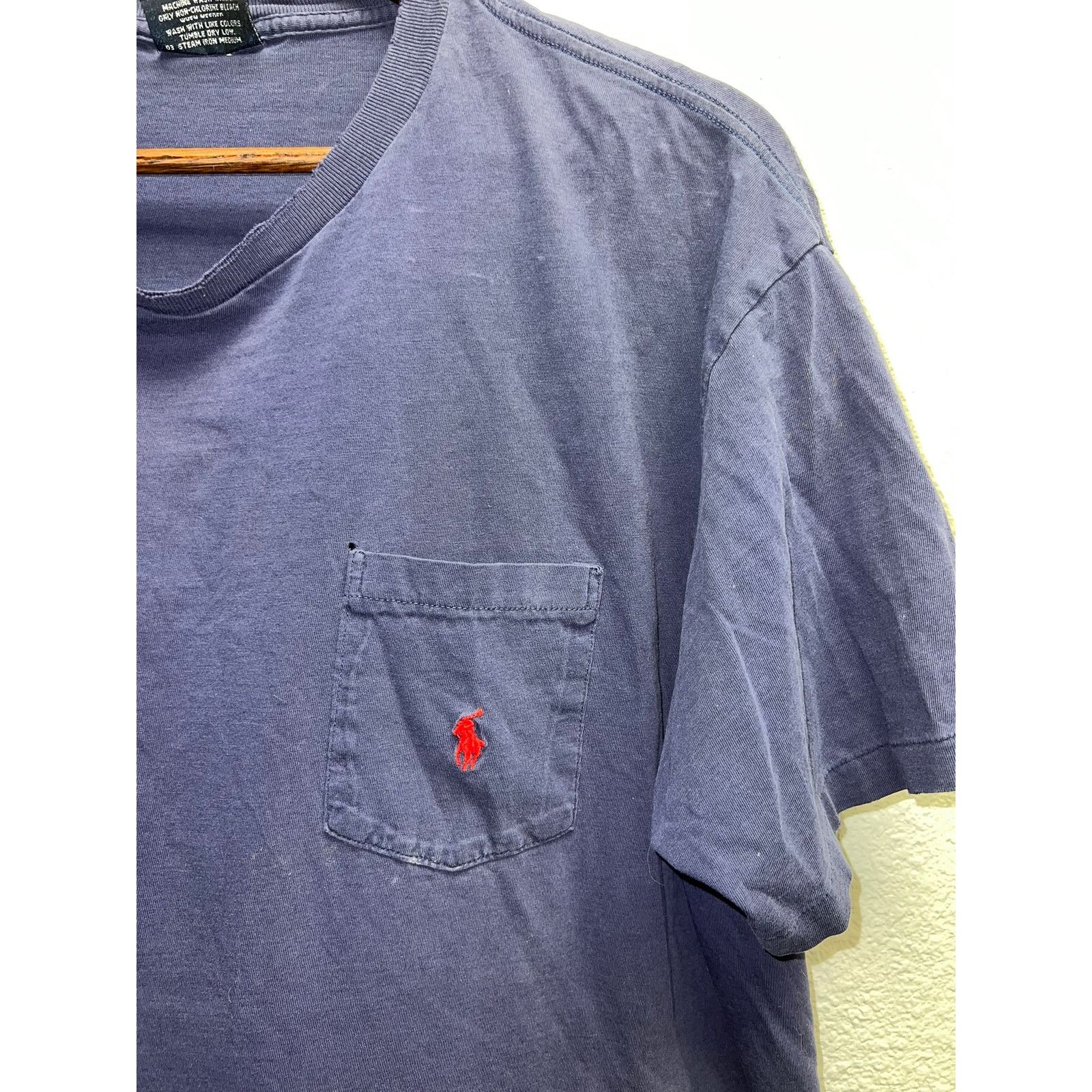 Polo Ralph Lauren Vintage Polo Ralph Lauren Blue Shirt Usa Made Blank Tee VTG Size US L / EU 52-54 / 3 - 2 Thumbnail