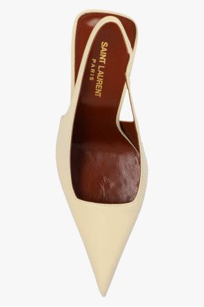 Saint Laurent Paris o1bcso1str1124 Kiss Slingback Pumps in Cream Size US 5 / IT 35 - 4 Thumbnail