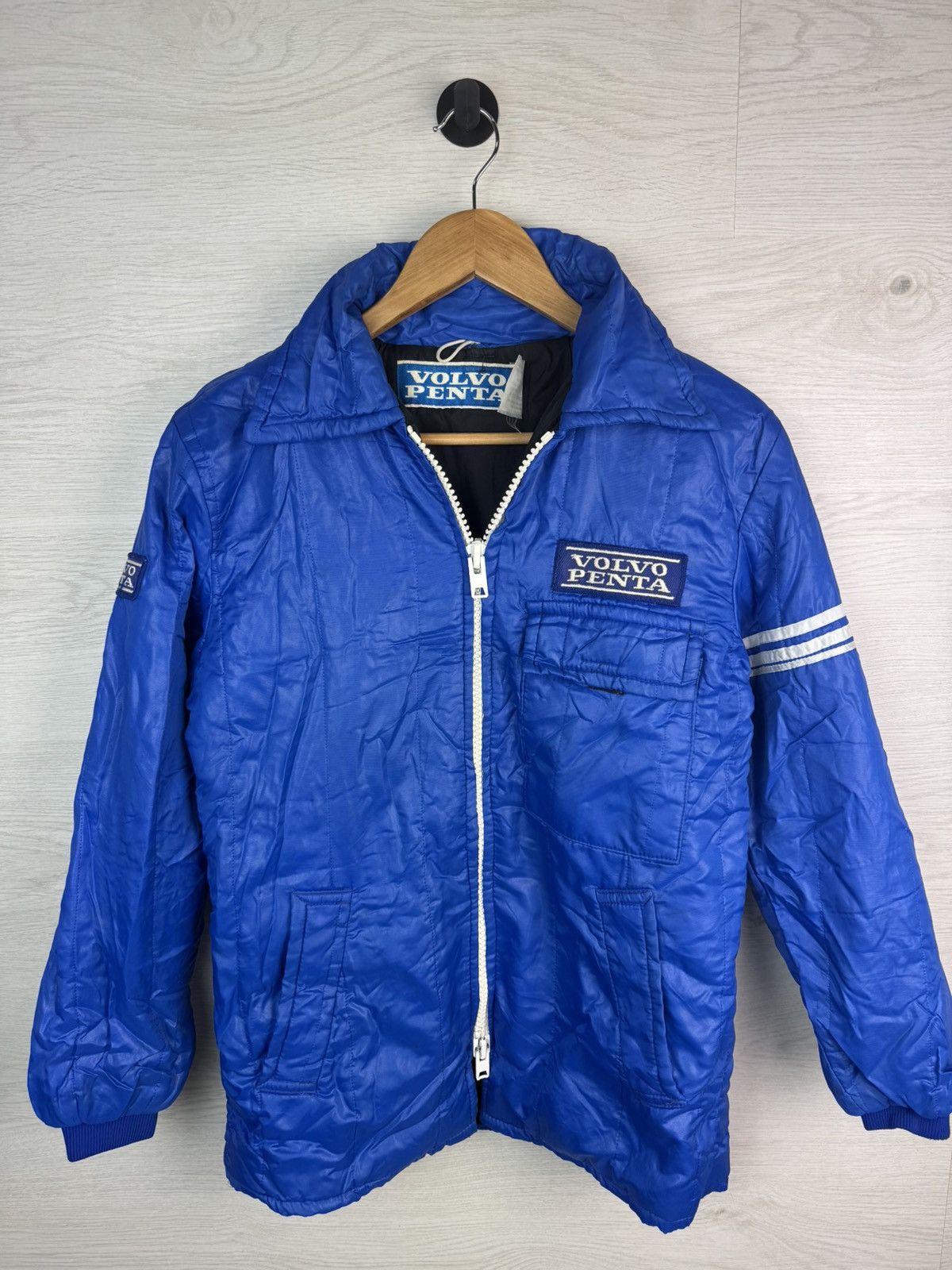 Vintage Vintage Volvo Penta Racing Work Jacket Blue Size US S / EU 44-46 / 1 - 2 Thumbnail