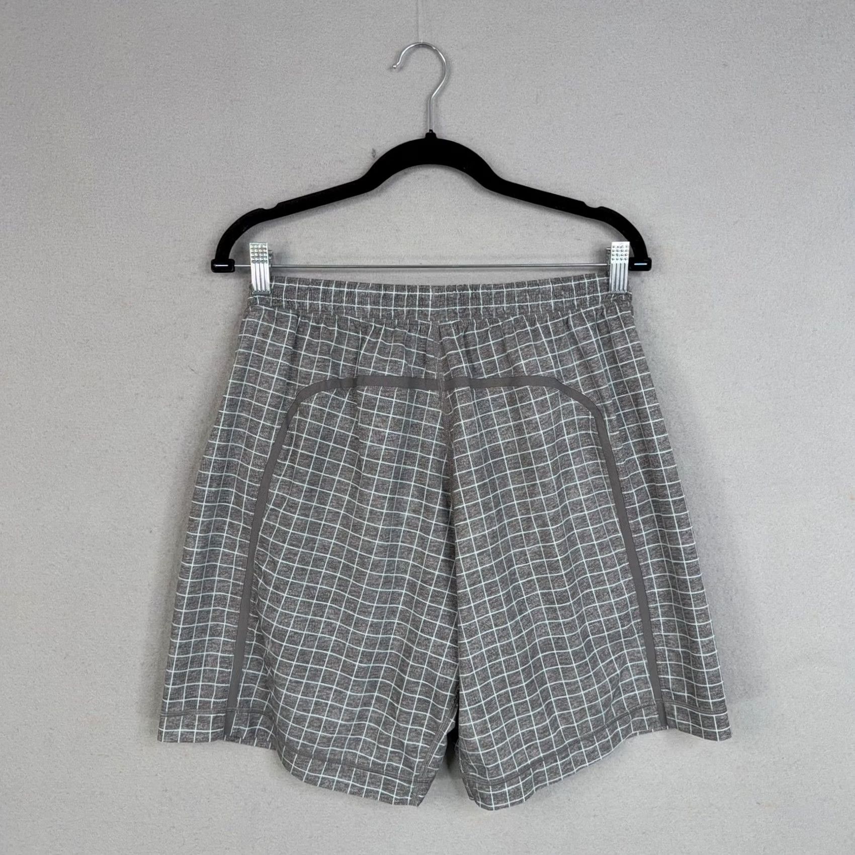 Lululemon Lululemon Shorts Mens Medium Gray Windowpane Running Athletic Lined Gym Training Size US 31 - 5 Thumbnail