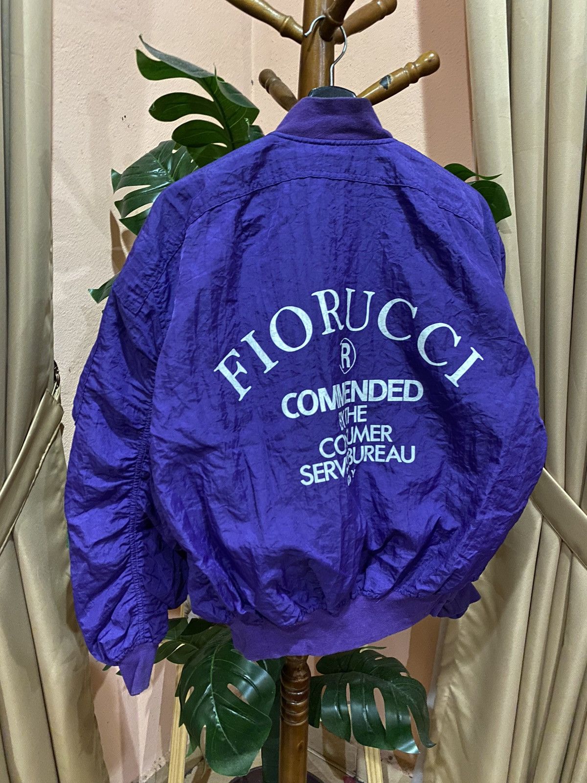 Fiorucci Fiorucci Vintage Purple Nylon Bomber Jacket Italian Style Size US M / EU 48-50 / 2 - 12 Thumbnail
