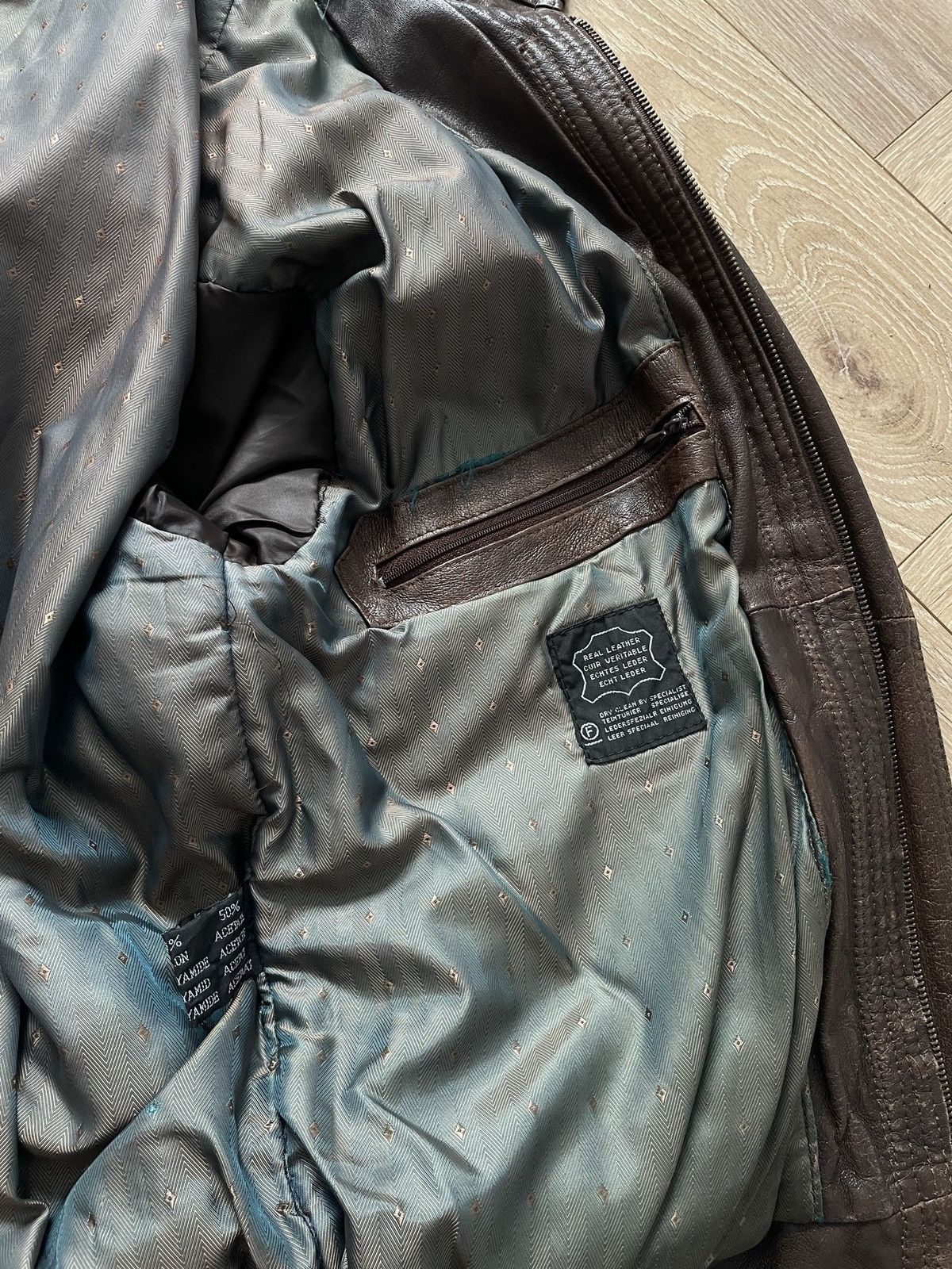 Vintage Vintage Y2k Black Real Leather Zip Bomber Jacket Avant Garde Size US XL / EU 56 / 4 - 11 Thumbnail
