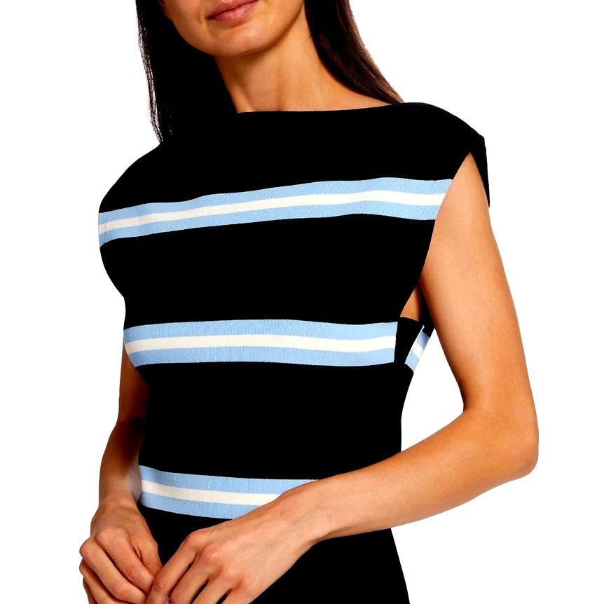 Tanya Taylor Tanya Taylor Zanita Stretch Top Black Horizon Blue Chalk XS Size XS / US 0-2 / IT 36-38 - 3 Thumbnail