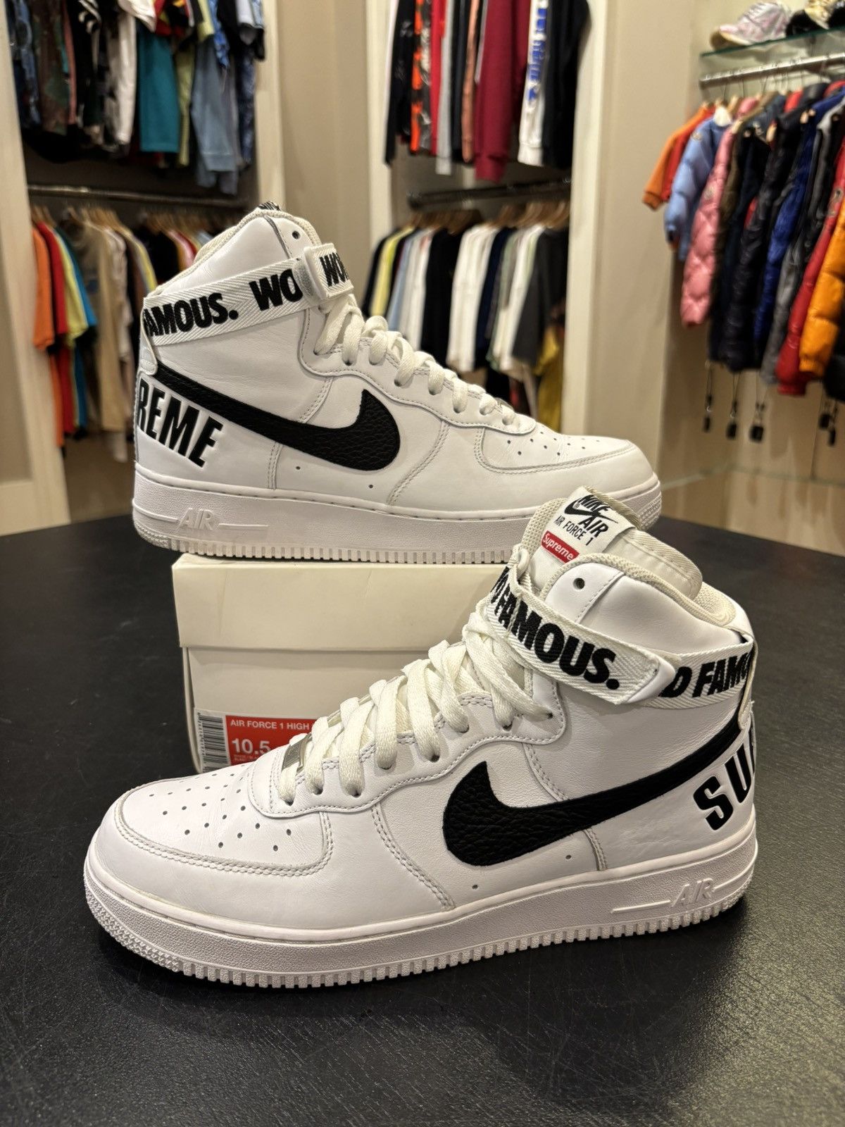 Nike Air Force High Supreme World Famous White