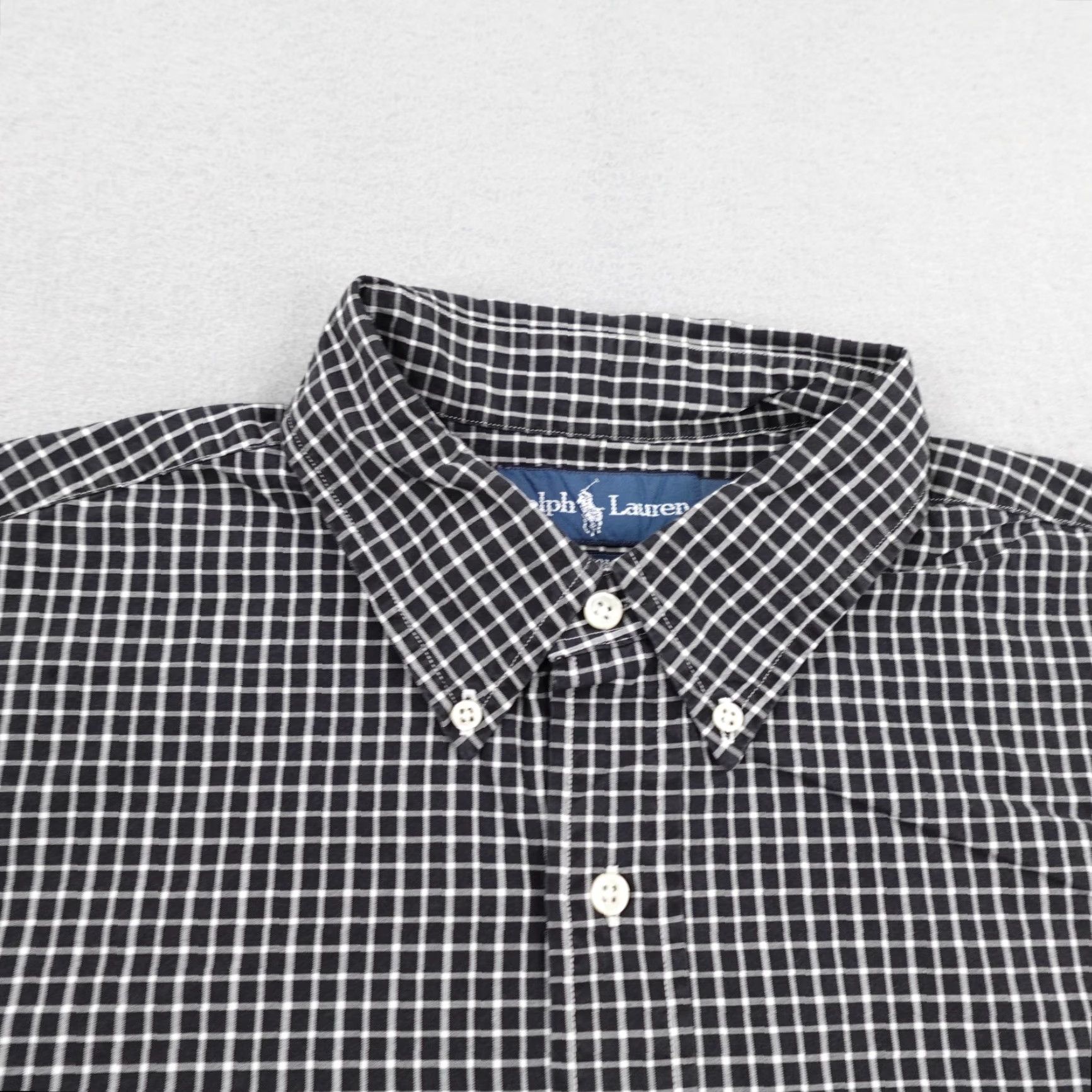 Ralph Lauren VINTAGE Ralph Lauren Shirt Men Large Black White Check Button-Up Custom Fit Pony Size US L / EU 52-54 / 3 - 2 Thumbnail
