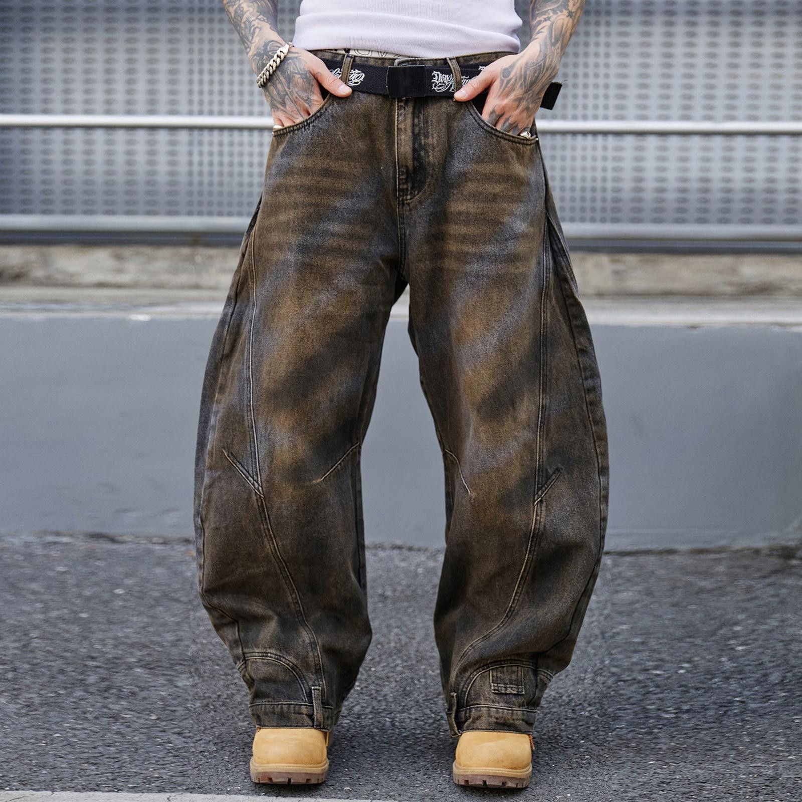 Vintage Blue Baggy Relaxed Fit Denim Jeans, Wide Leg Jeans Size US 30 / EU 46 - 4 Thumbnail