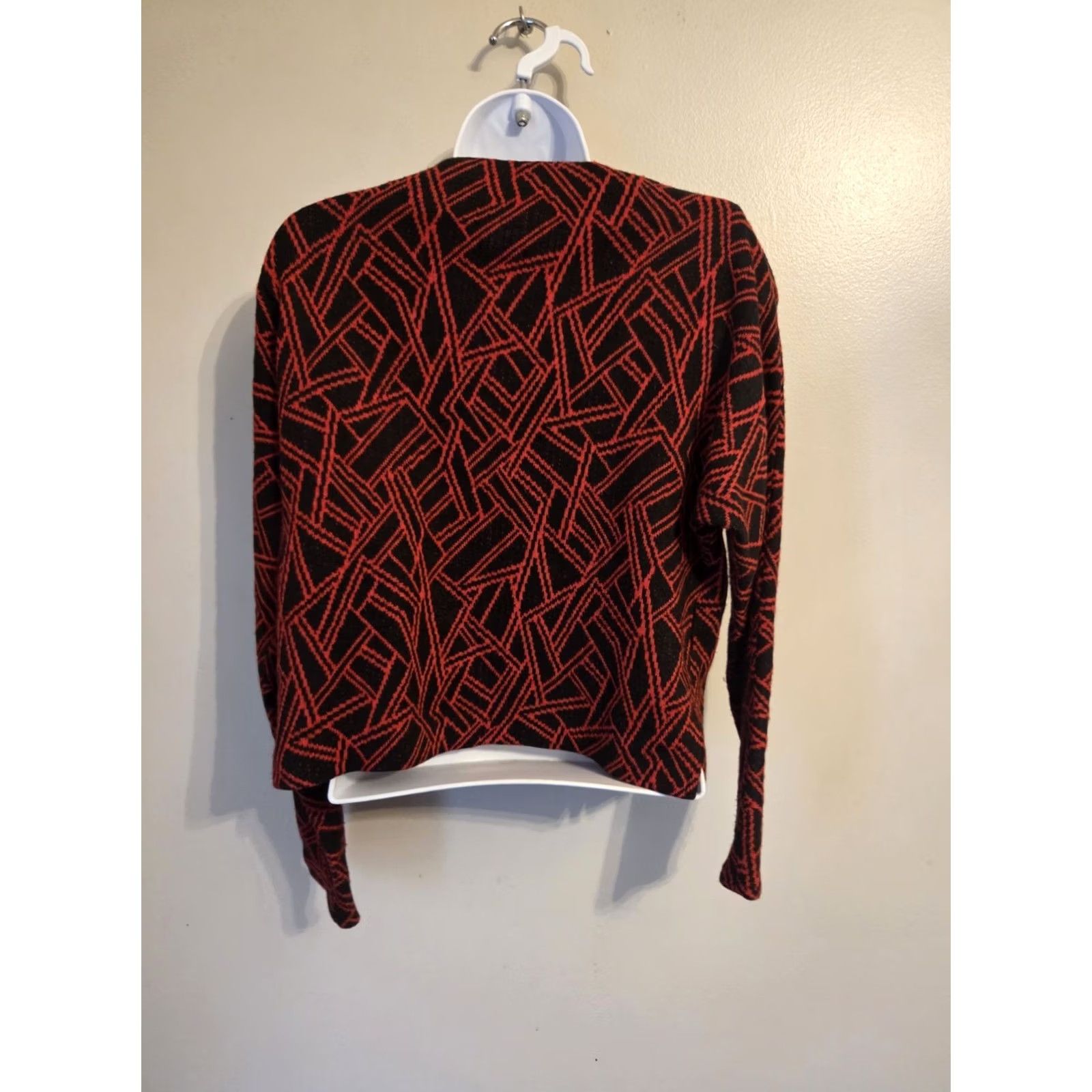 Vintage VINTAGE Knit Cardigan Style Top Womens M Red Knit Cardigan Layered Look New Wave Sweater Size M / US 6-8 / IT 42-44 - 4 Thumbnail