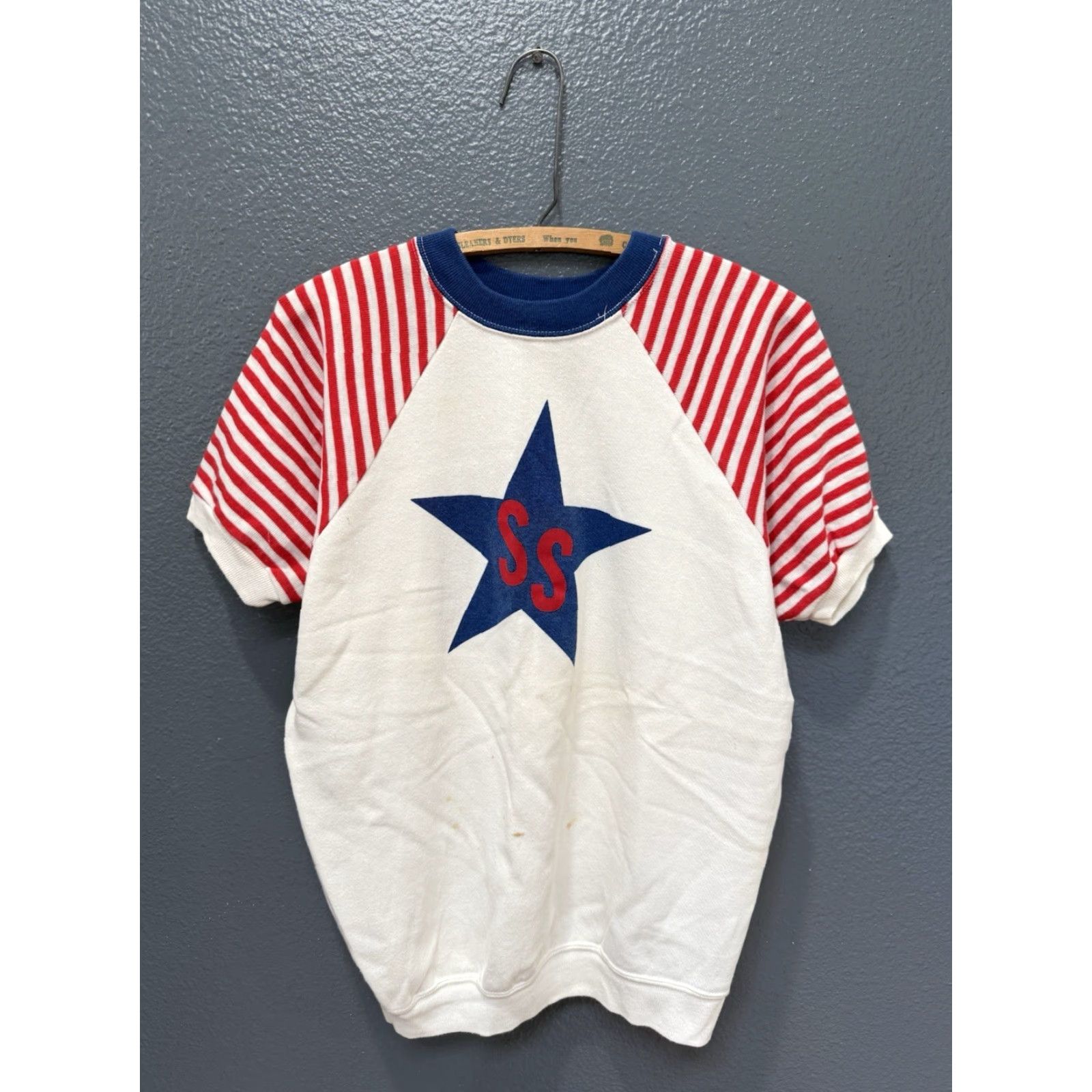 Vintage VINTAGE USA Flag White Cotton Men Short Sleeve Sweatshirt M Size Medium Pullover Size US M / EU 48-50 / 2 - 3 Thumbnail
