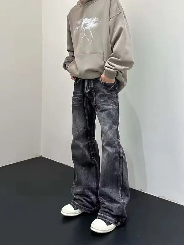 Japanese Brand Matsuoka x Endo Y2K Style BlackFlare Jeans Size US 32 / EU 48 - 1 Thumbnail