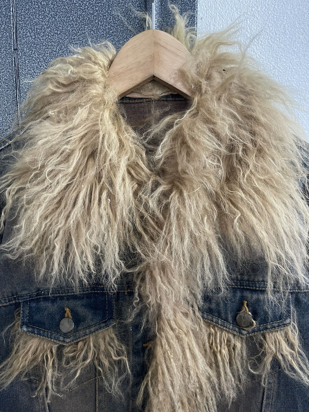 Japanese Brand Vintage Unbrand Faux Fur Collar Denim Jacket Size L / US 10 / IT 46 - 6 Thumbnail