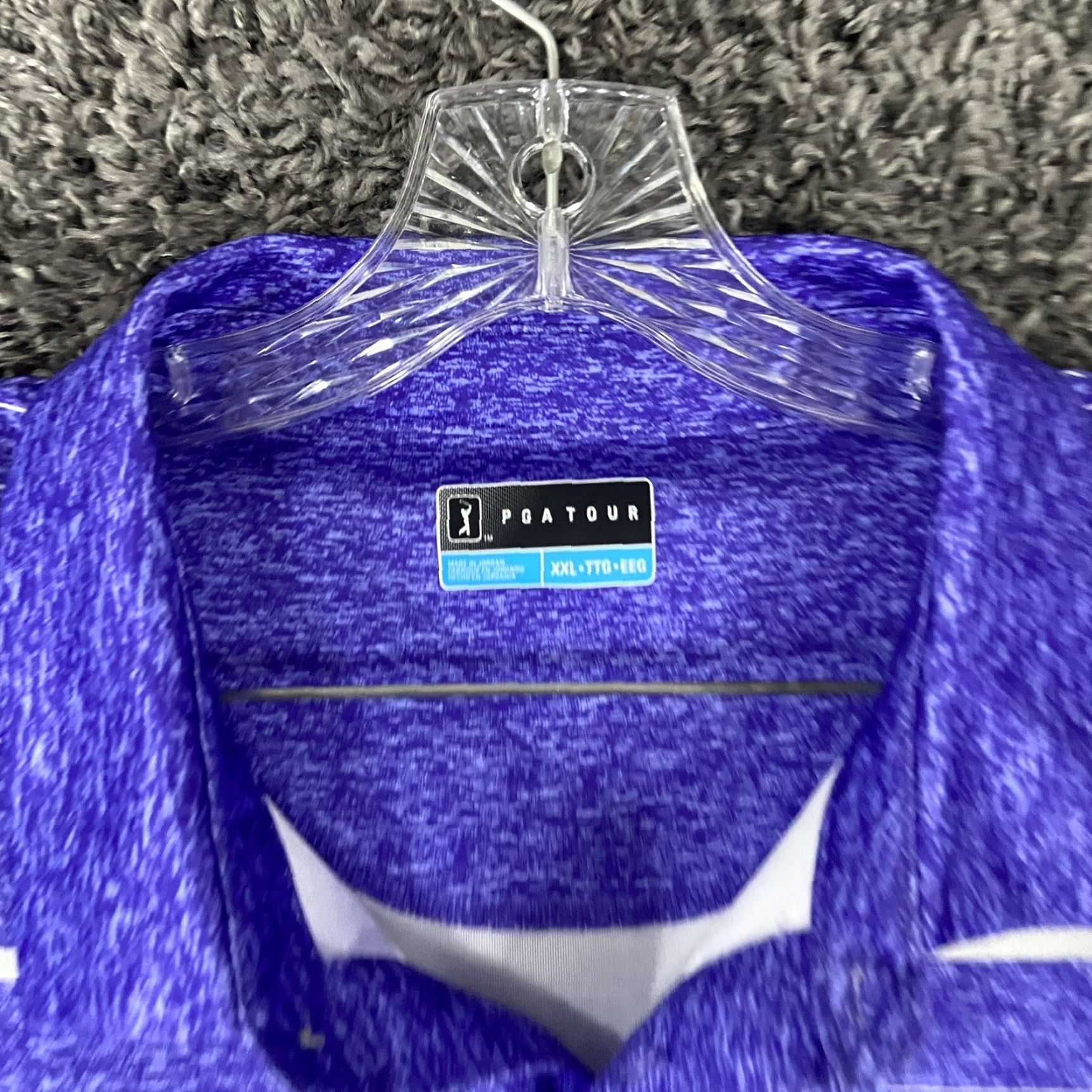 PGA Tour VINTAGE? Wait, not vintage. It's PGA TOUR Purple Striped Polo Men 2XL Adult Purple Striped Polo 2XL PGA TOUR Men’s Polo Purple Striped 2XL Size US XXL / EU 58 / 5 - 5 Thumbnail
