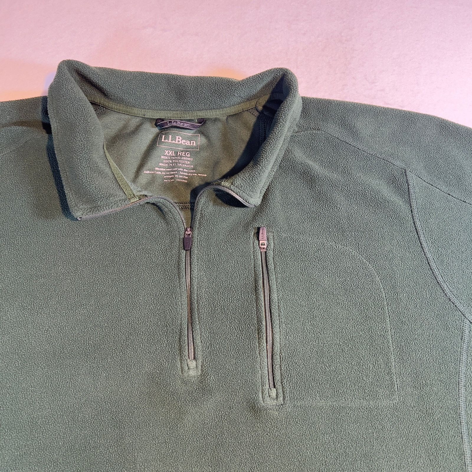 L.L. Bean L.L. Bean Micro Fleece 1/4 Zip Top Mens XXL Reg Hunter Green Size US XXL / EU 58 / 5 - 5 Thumbnail