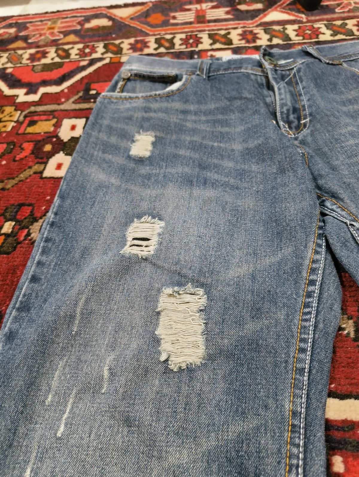 Kapital America & First Distressed Grunge Rock Jeans Size US 34 / EU 50 - 4 Thumbnail