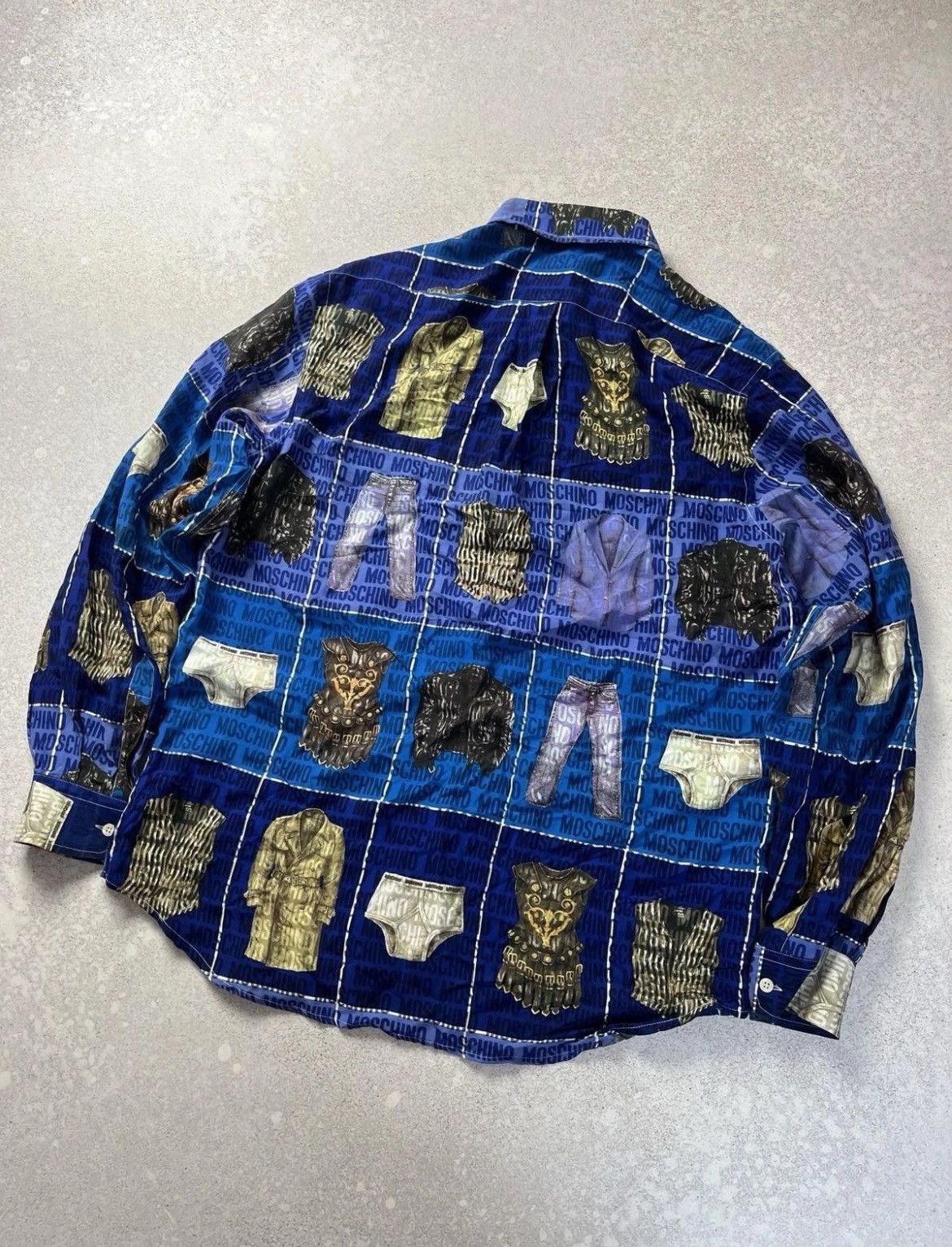 Moschino Vintage Moschino Jeans 1996 Clothes Print Shirt Size US XL / EU 56 / 4 - 4 Thumbnail