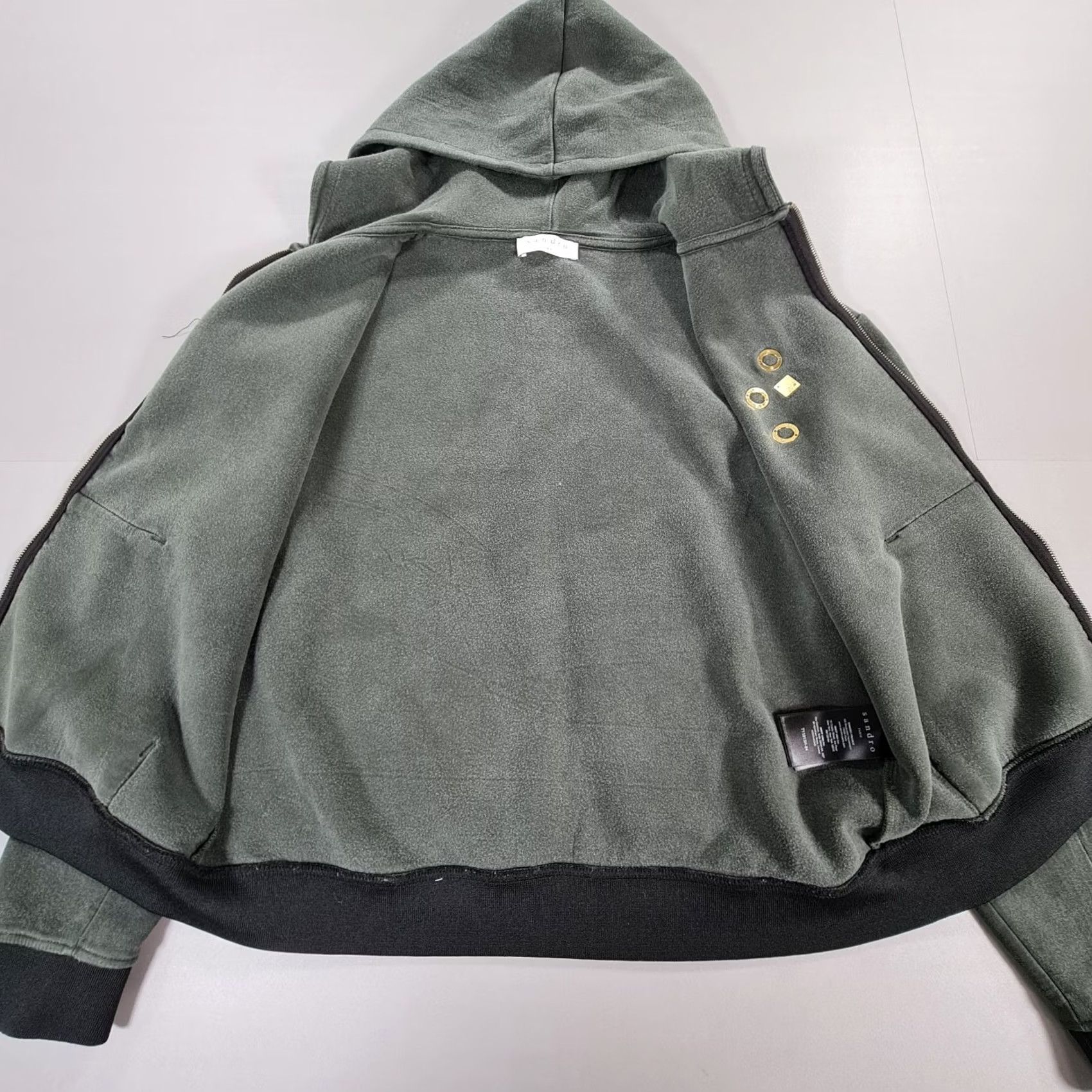 Sandro Sandro Paris Womens Hoodie Green Medium Full Zip Sandro Paris Hoodie Green M Full Zip Womens Size M / US 6-8 / IT 42-44 - 6 Thumbnail
