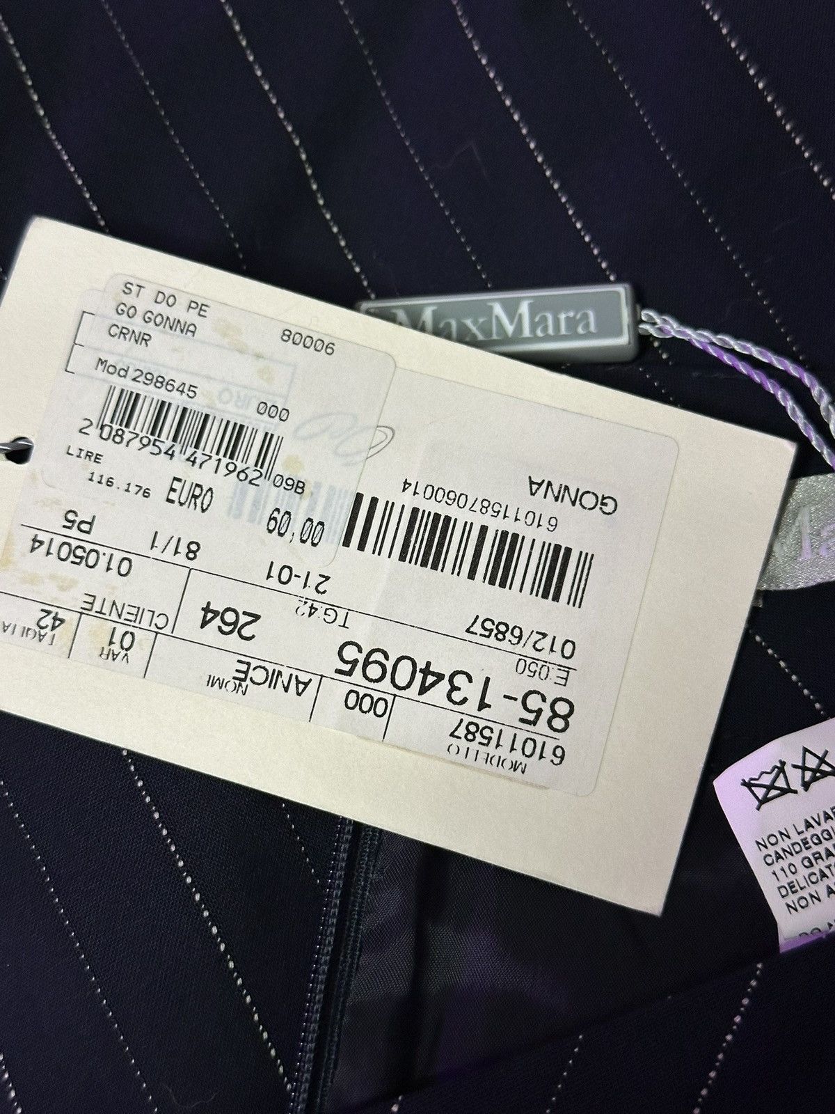 Max Mara Max Mara tailleur pinstripe skirt midnight blue tg.42 IT Size 28" / US 6 / IT 42 - 8 Thumbnail