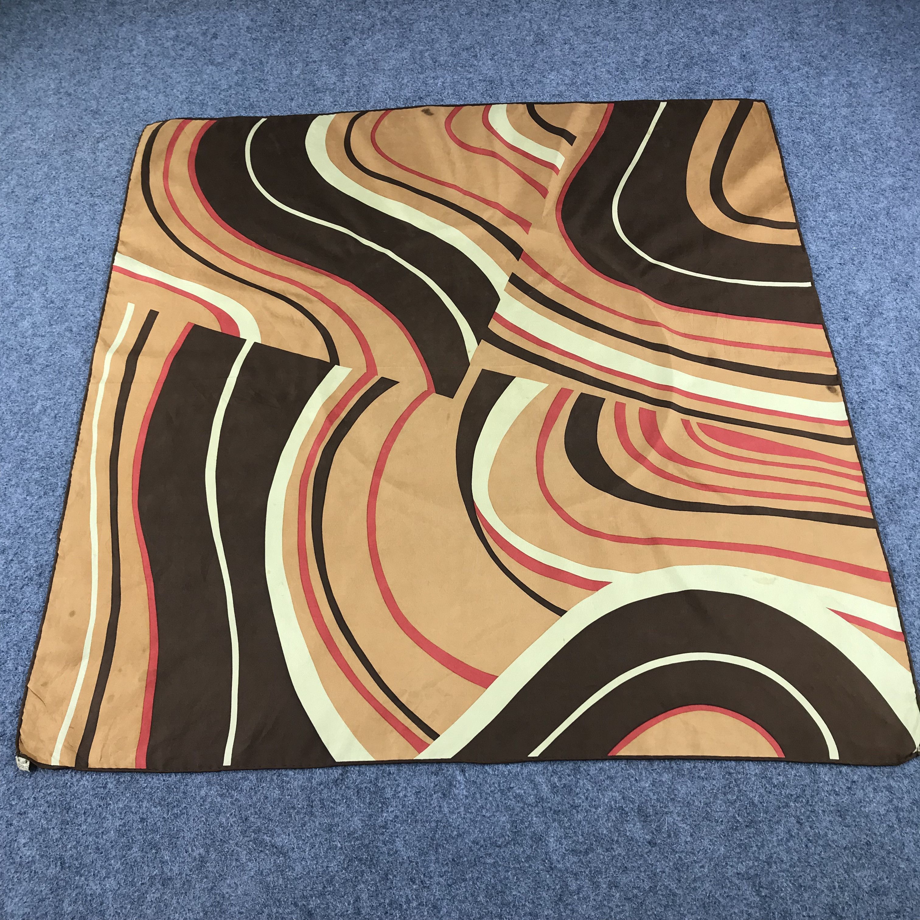 Vintage Vintage Abstract Design Silk Scarf M135 Size ONE SIZE - 2 Thumbnail