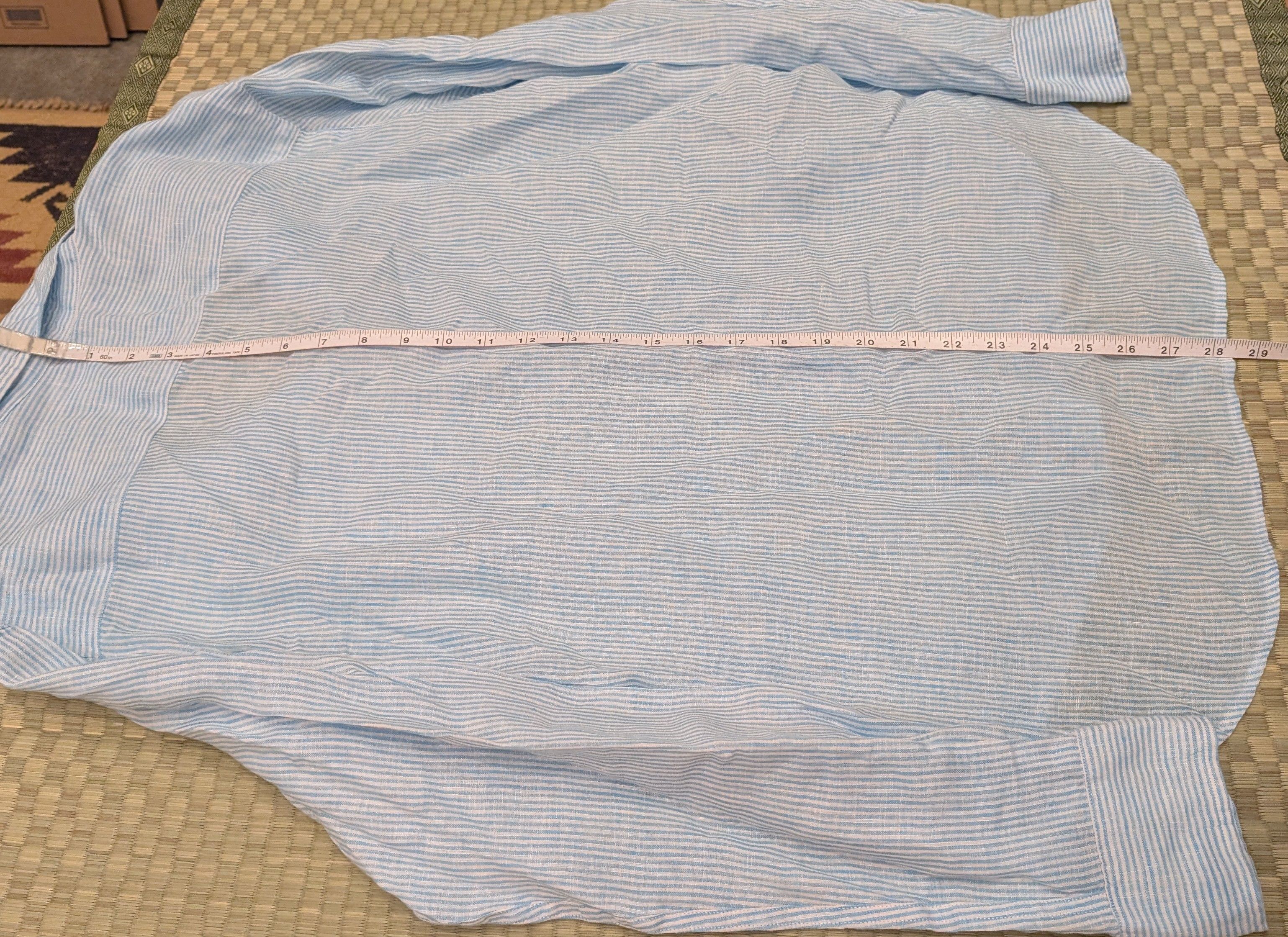 Frank & Eileen Frank & Eileen Eileen 100% Linen Shirt Blue Mini Stripes Size M / US 6-8 / IT 42-44 - 6 Thumbnail