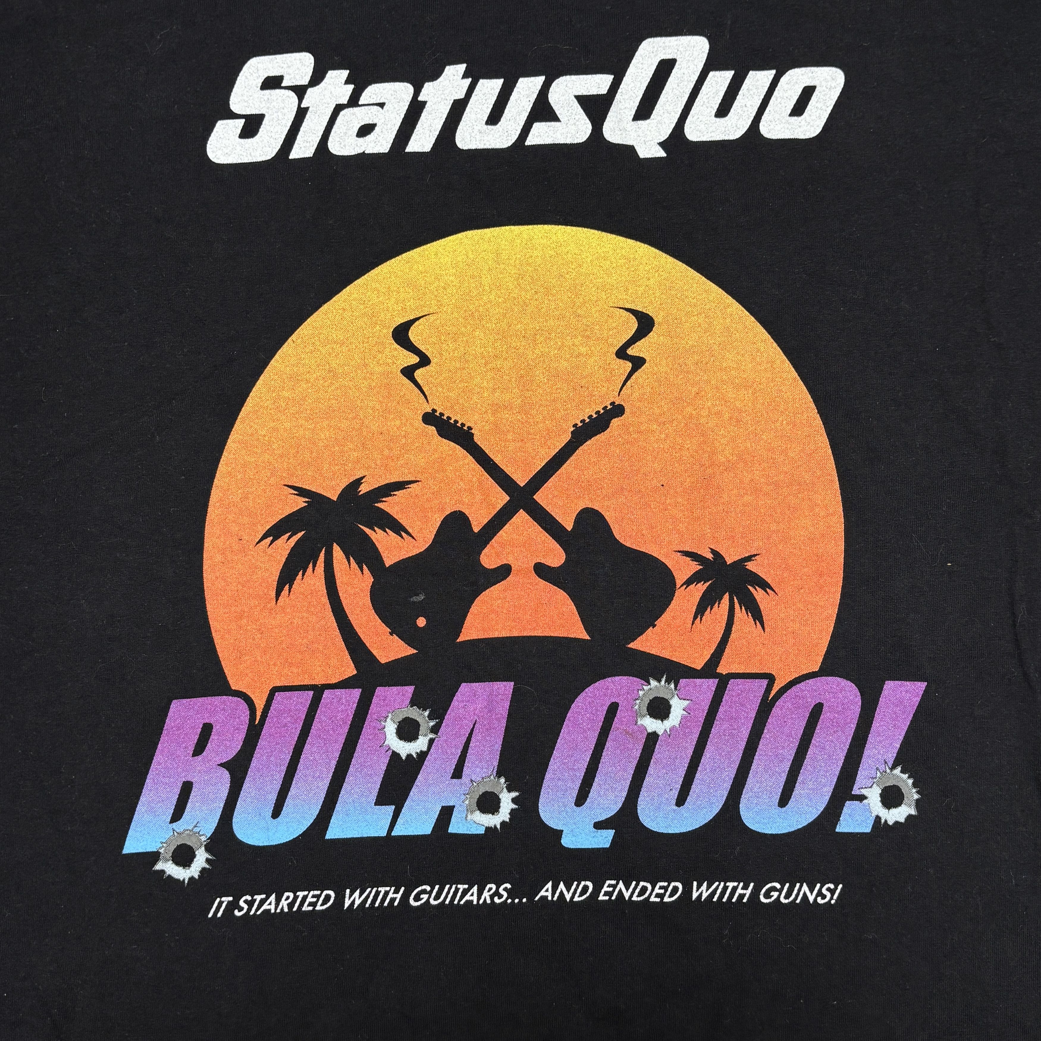 Band Tees × Vintage Status Quo Shirt Vintage Band Tees Bon Jovi Aerosmith Size US XXL / EU 58 / 5 - 4 Thumbnail