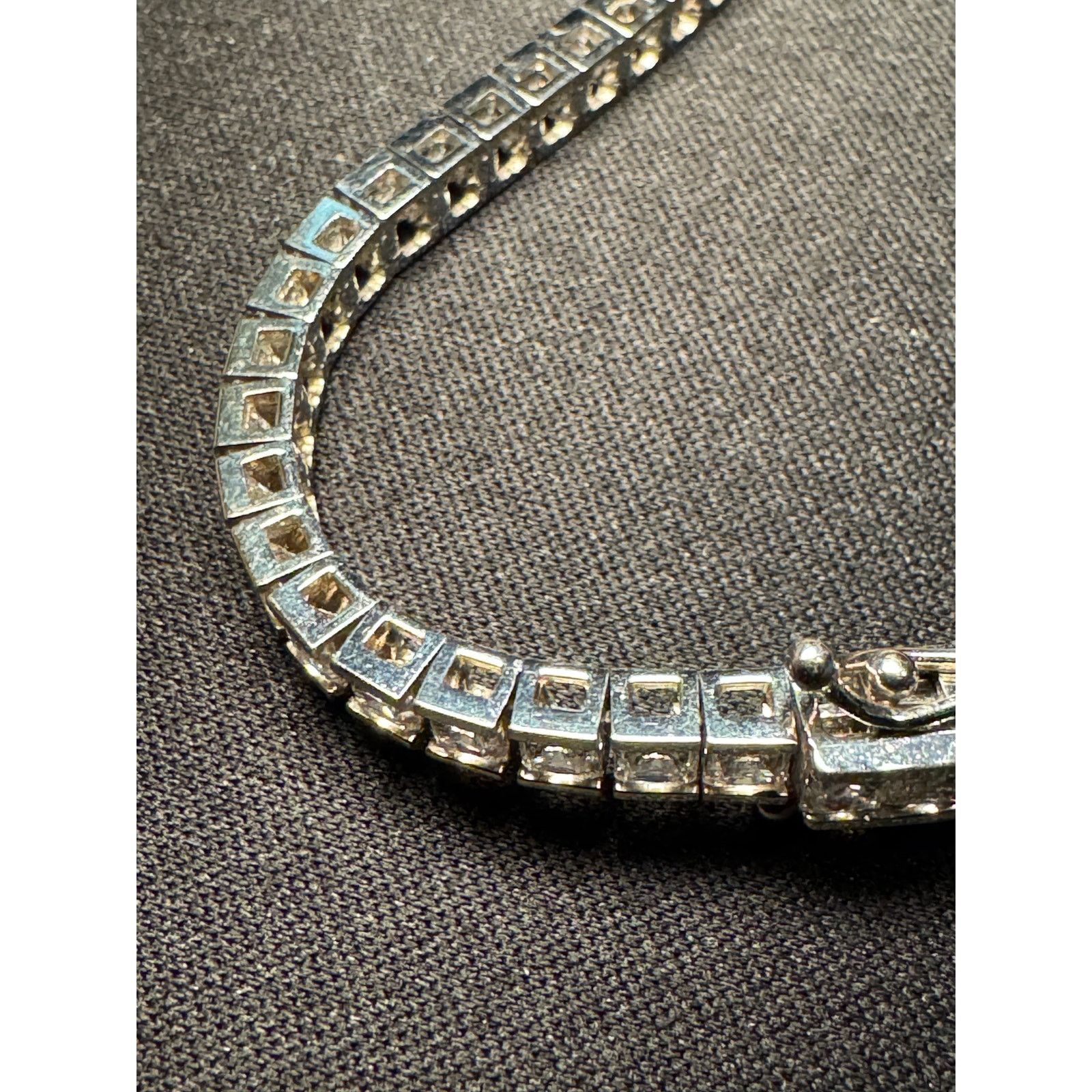 Other 925 Sterling Silver Princess Cut Tennis Bracelet 7in Size ONE SIZE - 4 Thumbnail