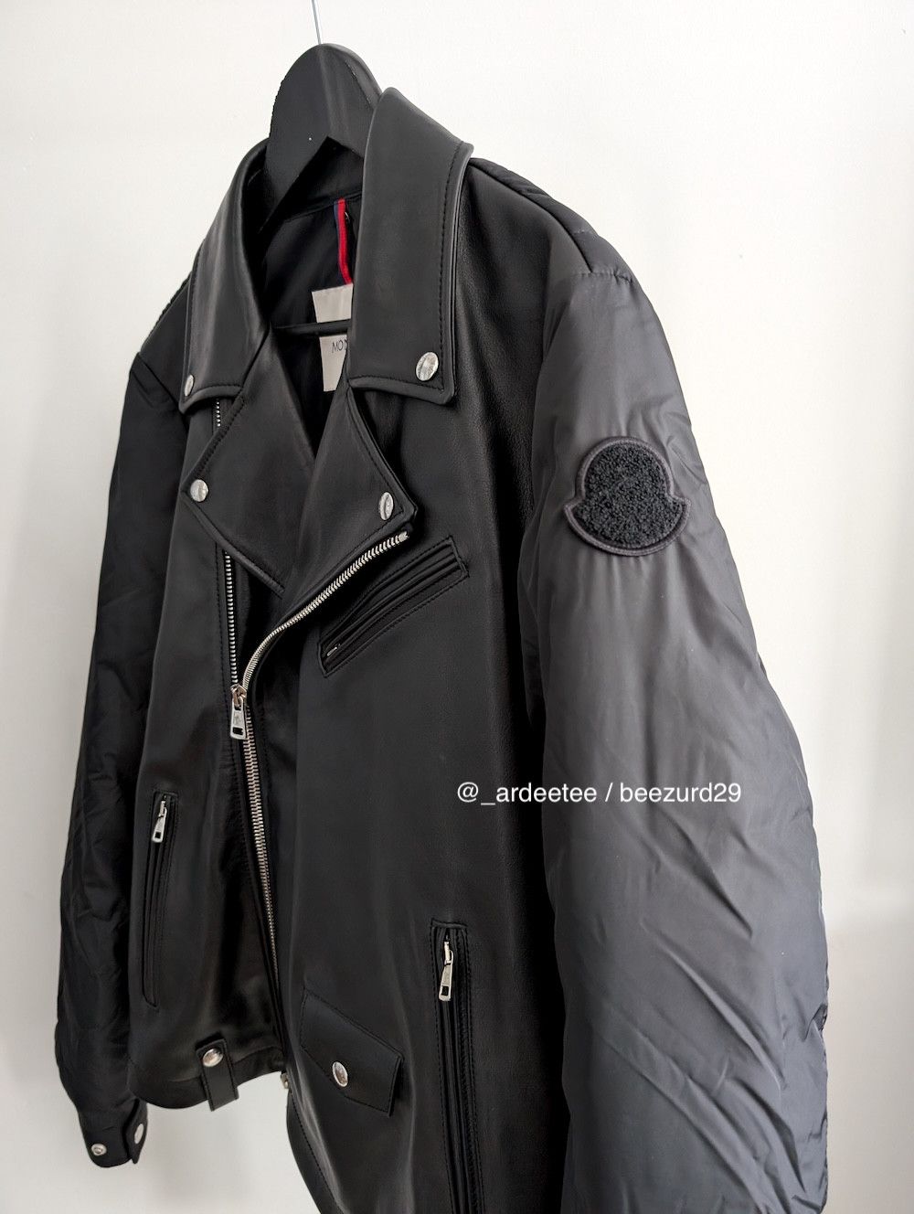 Moncler *NEW* $6K LEATHER/DOWN PAVOT BIKER PUFFER JACKET Size US M / EU 48-50 / 2 - 3 Thumbnail