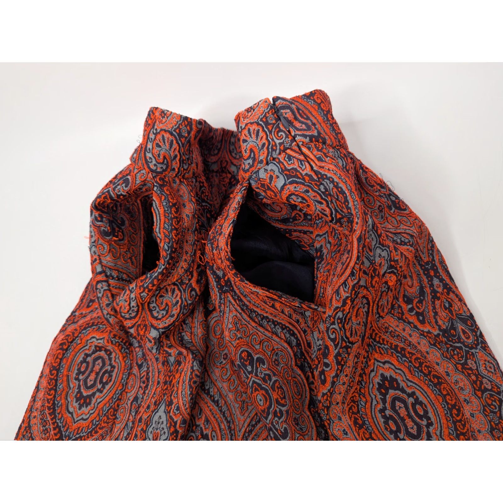 Anthropologie Moulinette Soeurs Karachi A-Line Jacquard Skirt Above Knee Size M Womens Orange Navy Size 32" / US 10 / IT 46 - 7 Thumbnail