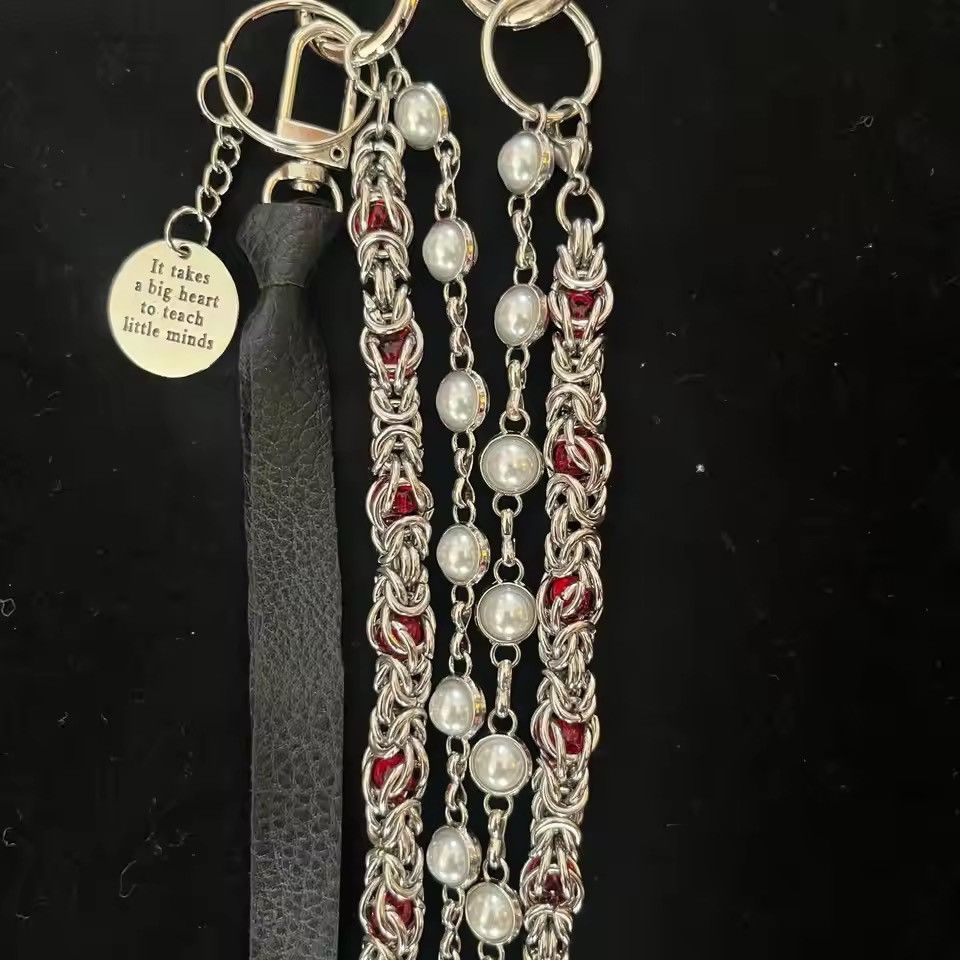 Jewelry Double Layered Pearl Wallet Chain, Keychain for Jeans Size ONE SIZE - 3 Thumbnail