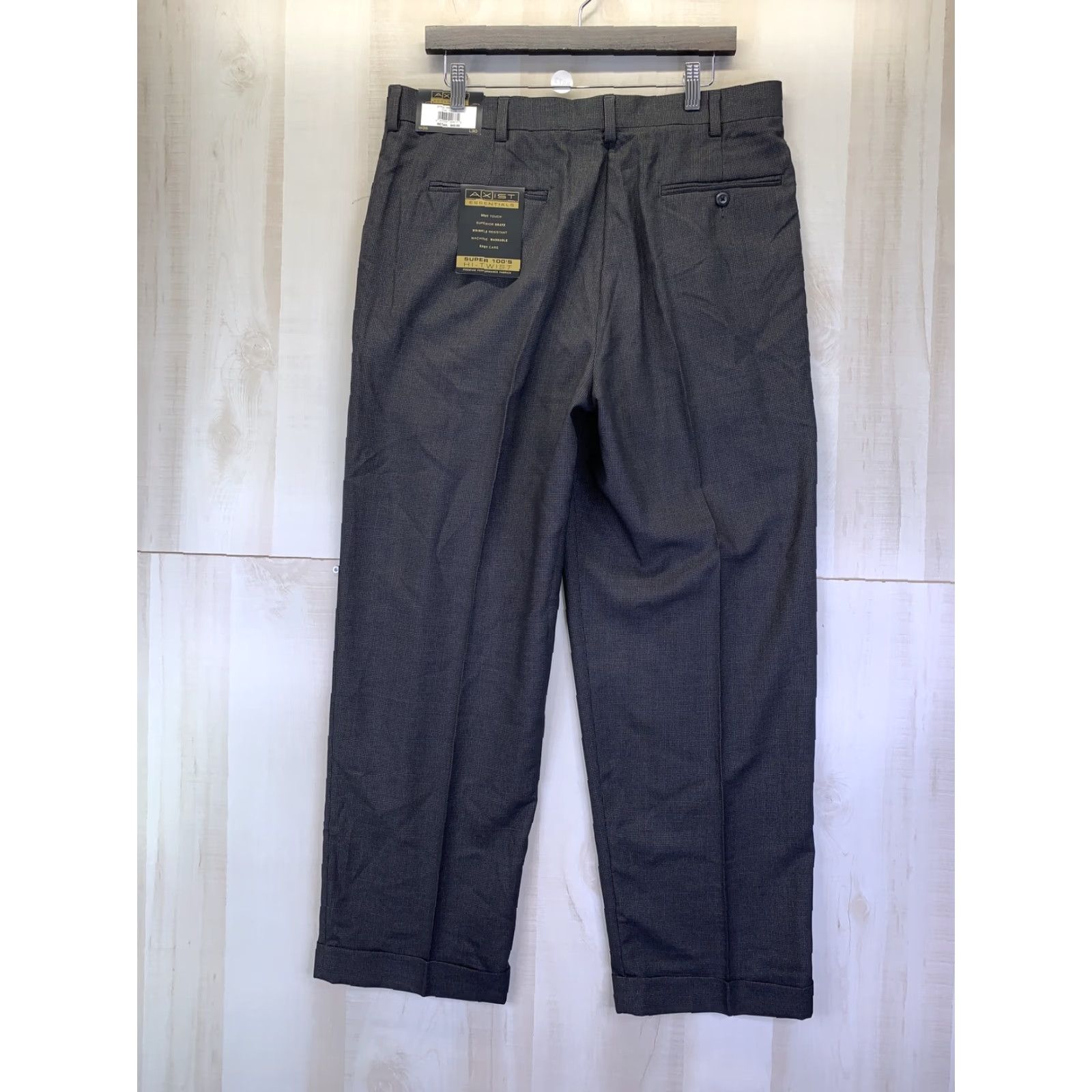 Vintage AXIST Wrinkle Resistant Gray Houndstooth Mens Dress Pants 36x30 NWT-8972 Size US 36 / EU 52 - 5 Thumbnail
