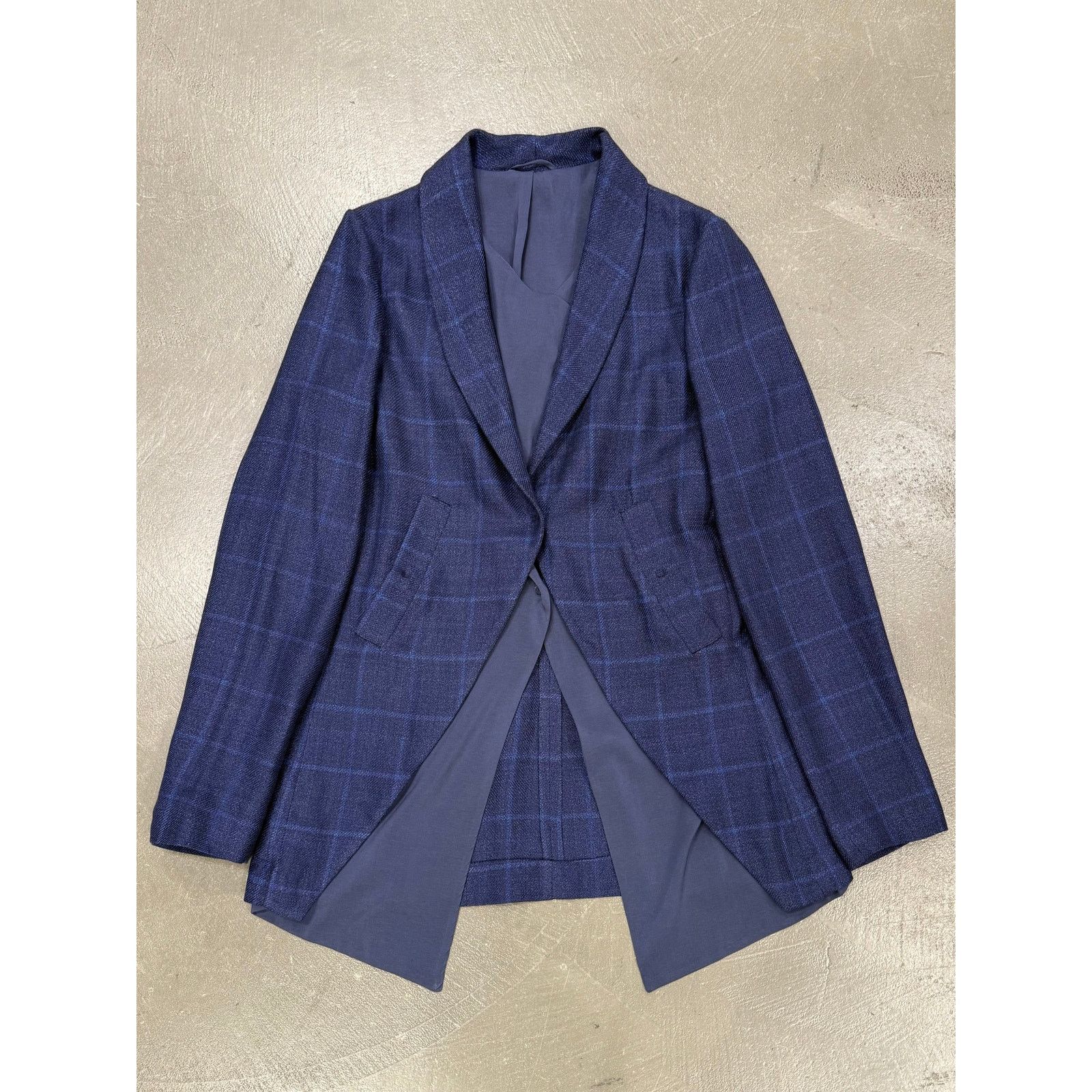 Brunello Cucinelli 2000s Brunello Cucinelli double layer V-shape tartan blazer Size 40R - 1 Thumbnail