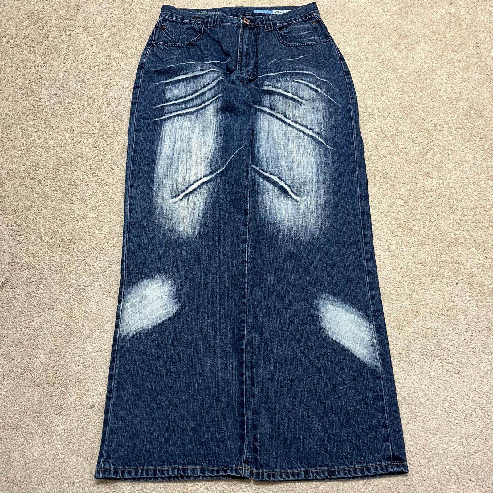 Other Azzure Y2K Baggy Skater Acid Washed Jean 31Wx31L Size US 31 - 1 Thumbnail