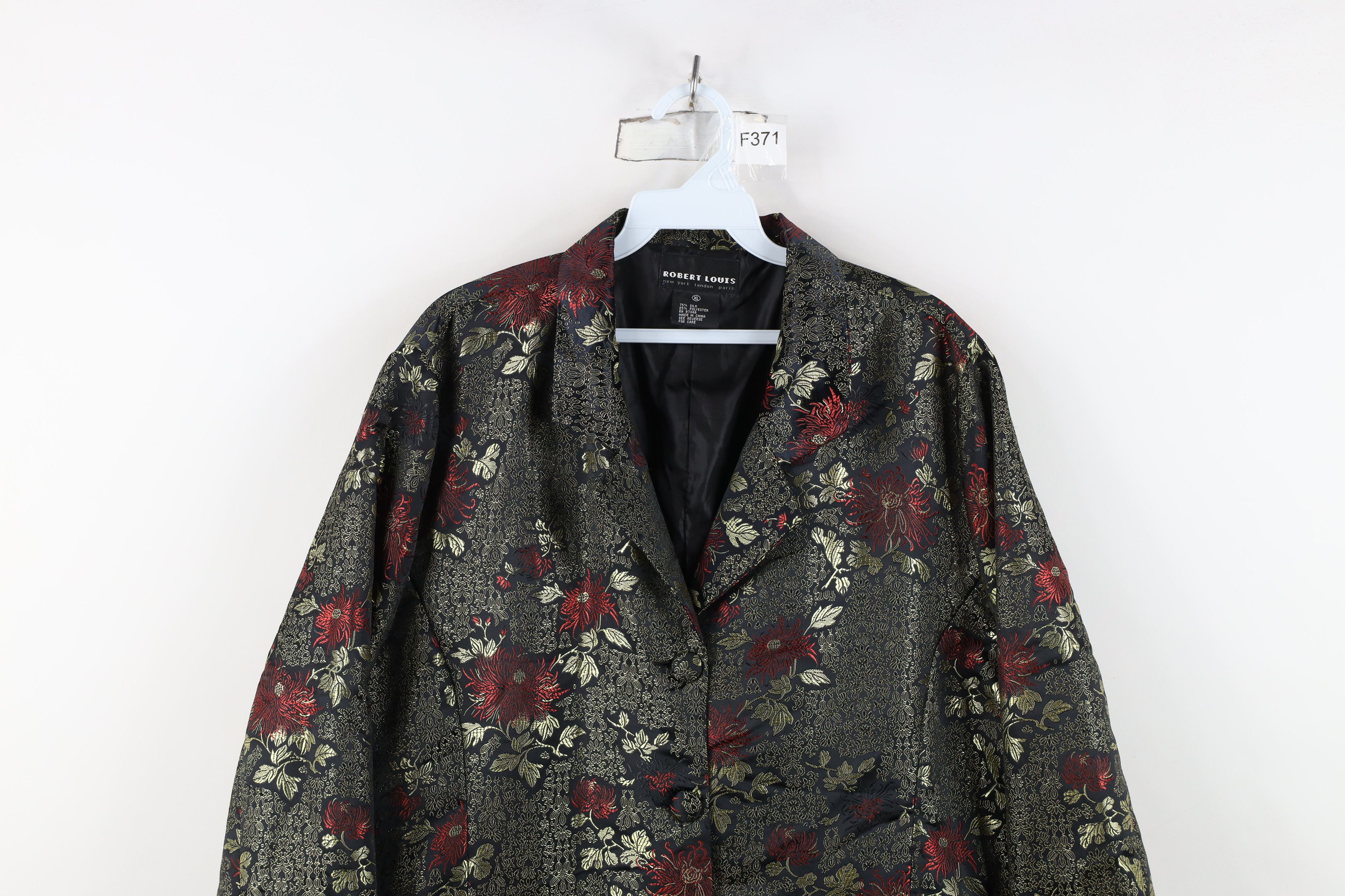 Vintage Vintage 90s Streetwear Flower Kimono Blazer Suit Jacket Size XL / US 12-14 / IT 48-50 - 2 Thumbnail