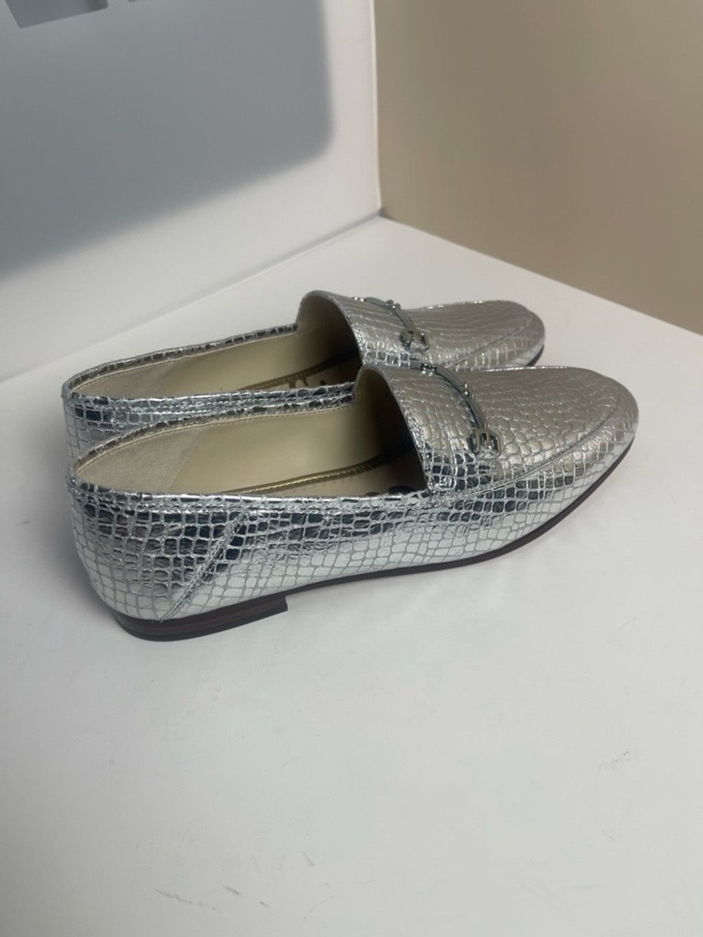 Sam Edelman Sam Edelman Loraine Leather Loafers 9 Silver Metallic Croco Size US 9 / IT 39 - 4 Thumbnail