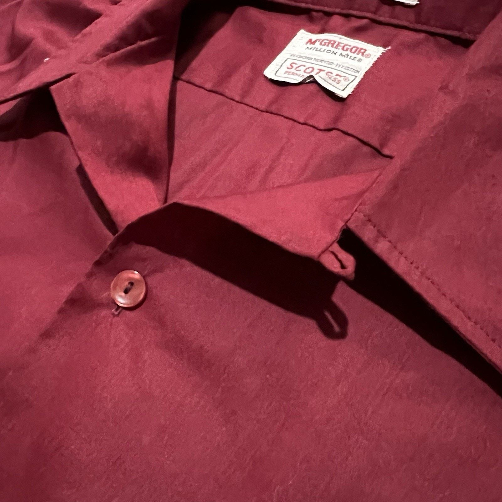 McGregor McGregor 60s Permanent Press Loop Collar Dark Red Shirt Size US XL / EU 56 / 4 - 4 Thumbnail