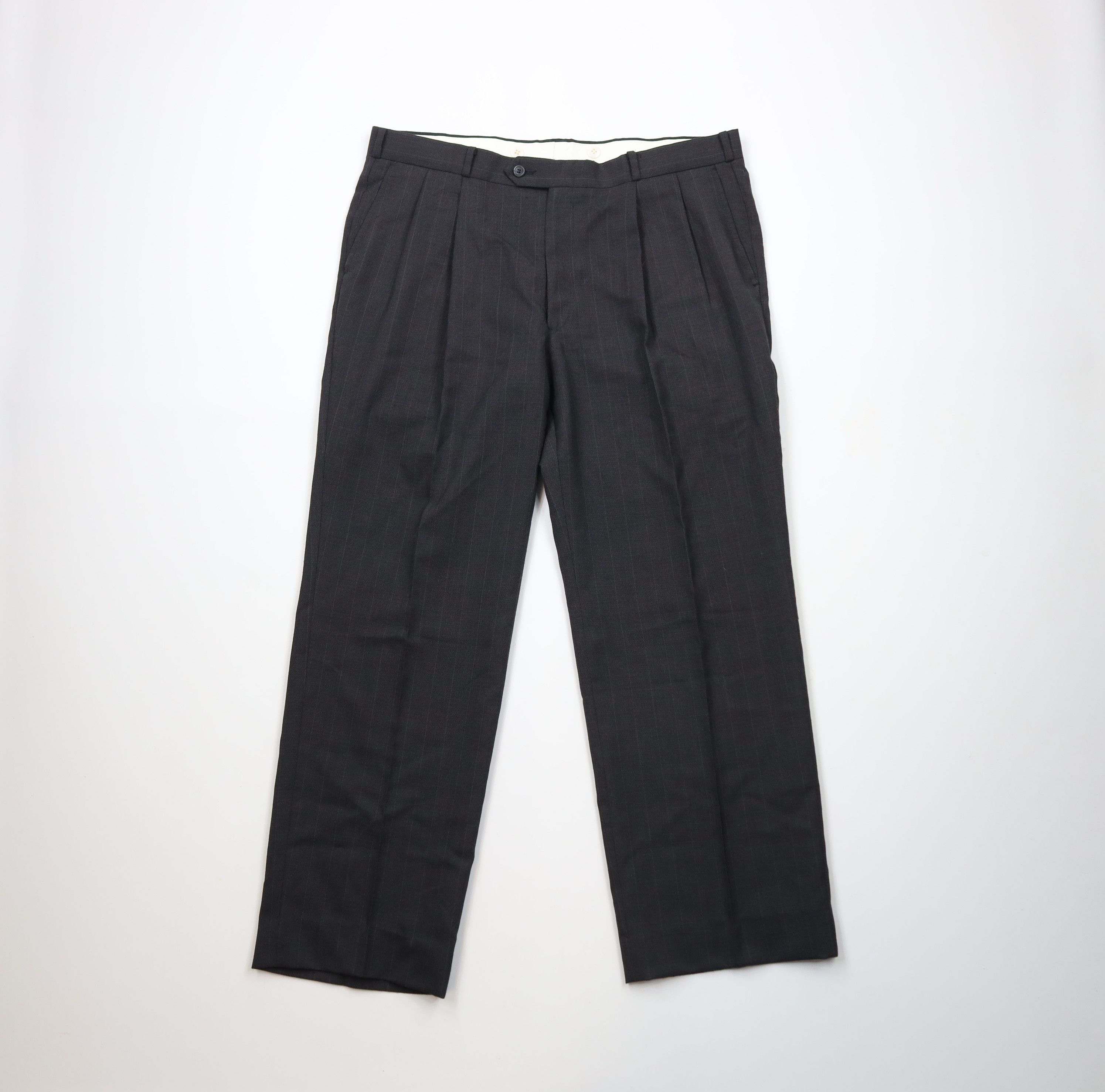 Vintage Vintage 70s Streetwear Pinstriped Knit Wide Leg Chino Pants Size US 36 / EU 52 - 1 Thumbnail