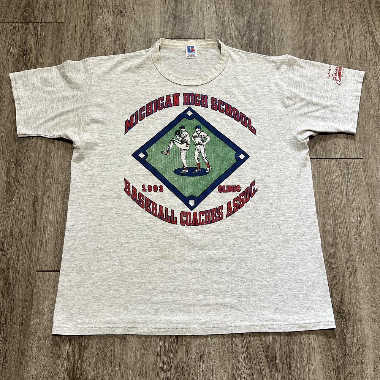 MLB Vintage 1993 Michigan High school baseball coaches shirt Size US XL / EU 56 / 4 - 1 Thumbnail