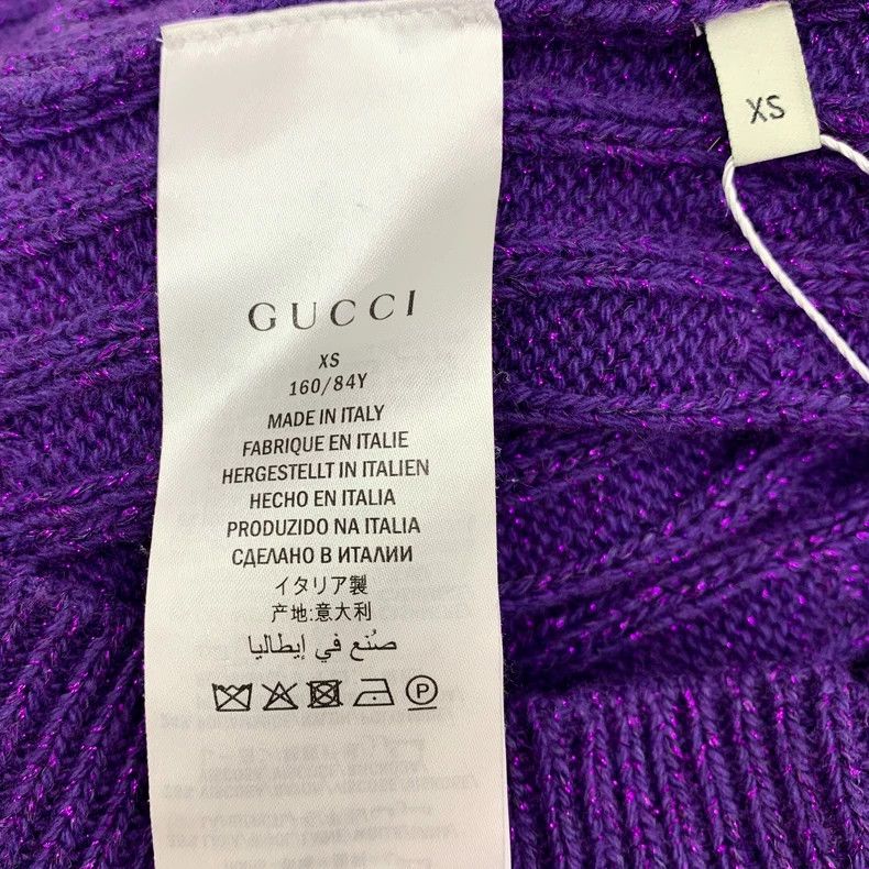 Gucci Gucci Dark purple glitter wool V-neck long-sleeved knitted Size XS / US 0-2 / IT 36-38 - 6 Thumbnail