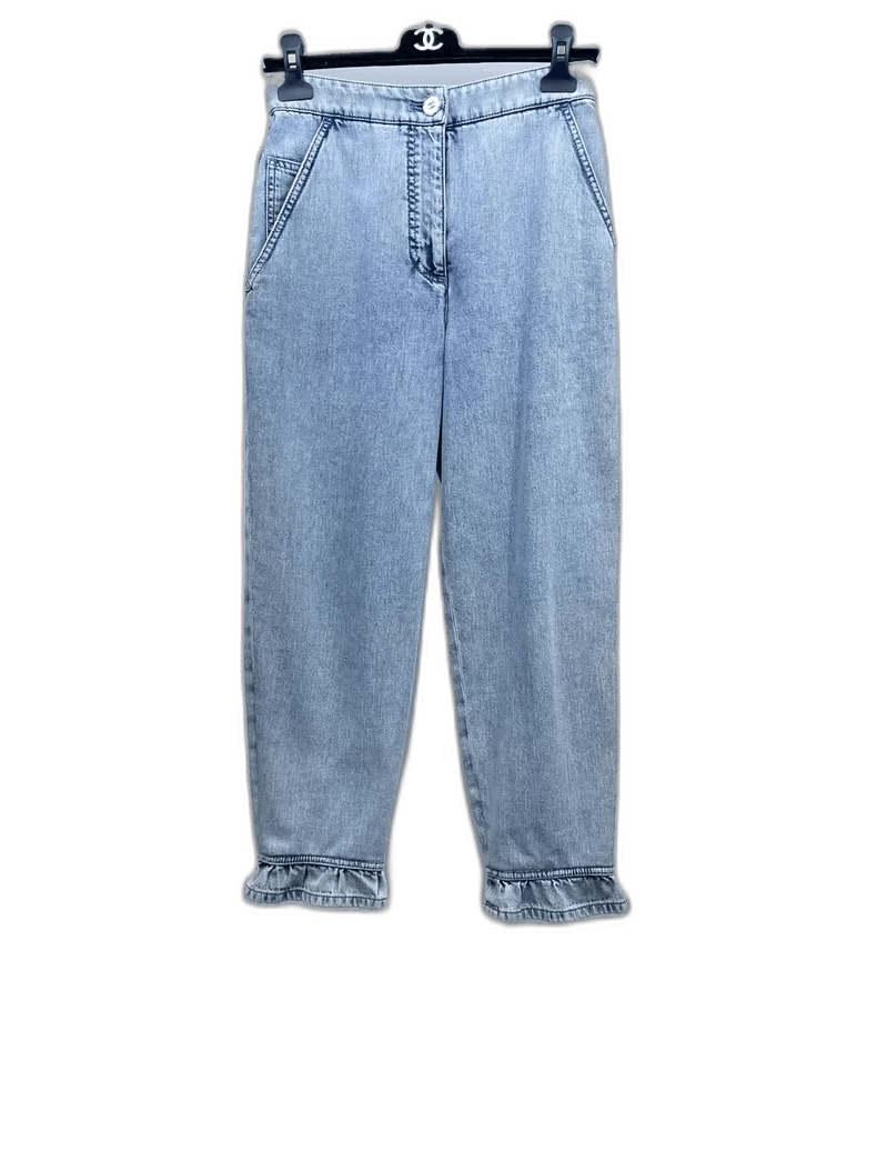 Chanel Chanel Ruffled Hem Denim Pants Size 34" / US 12 / IT 48 - 1 Thumbnail