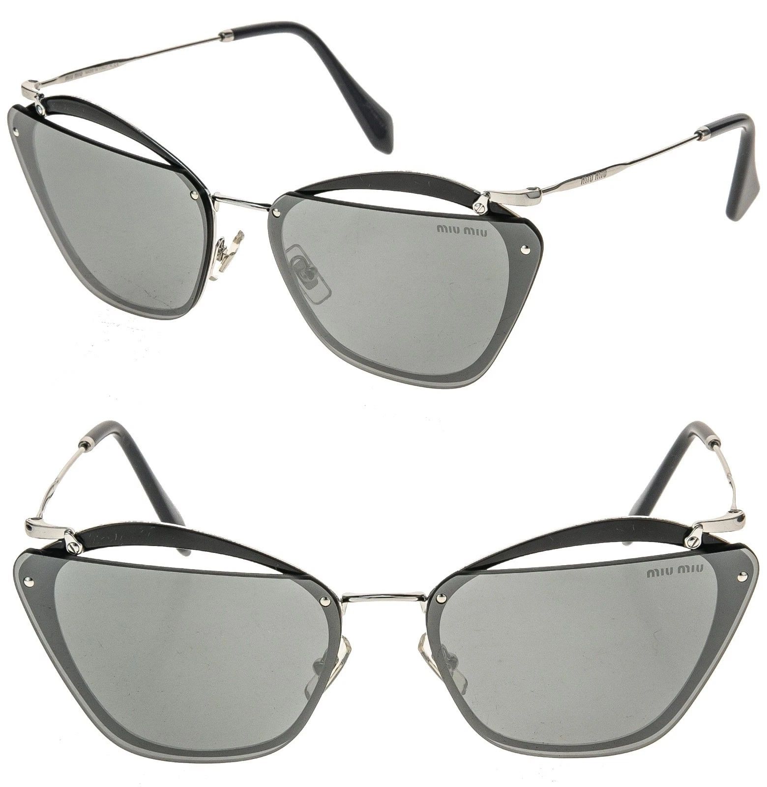 MIU MIU MU54TS NOIR Cut Out 54T Black Silver Mirrored