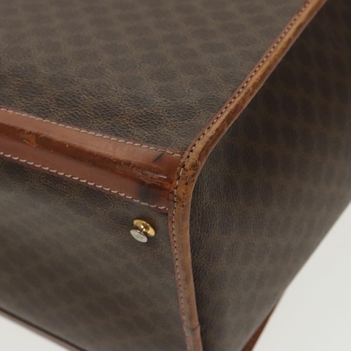 Celine CELINE Macadam Canvas Trunk Pvc Leather Gold Brown Size ONE SIZE - 9 Thumbnail