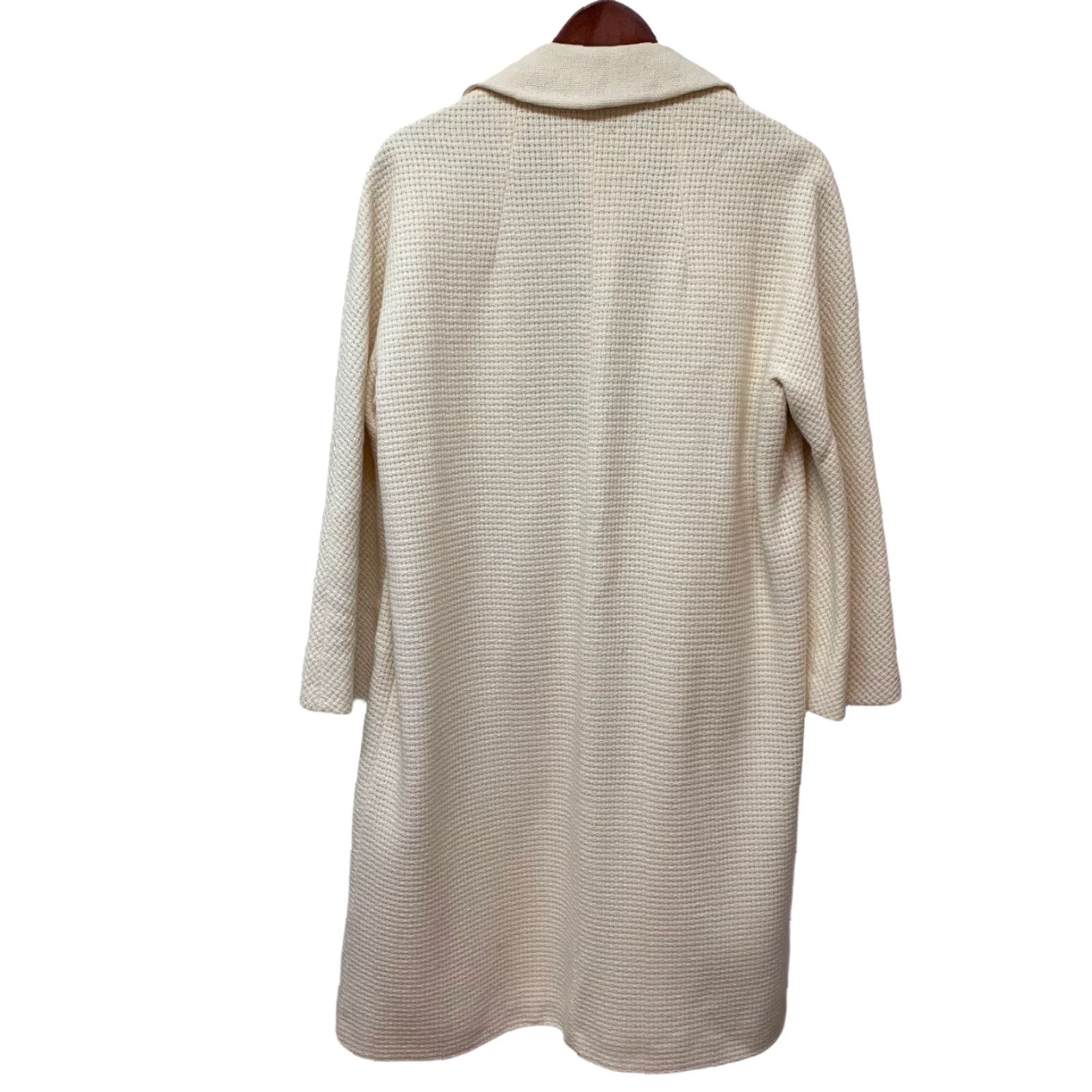 Vintage VINTAGE Coat Ladies Waffle Knit Long Fully Lined Ivory M/L Women's Medium Size M / US 6-8 / IT 42-44 - 2 Thumbnail