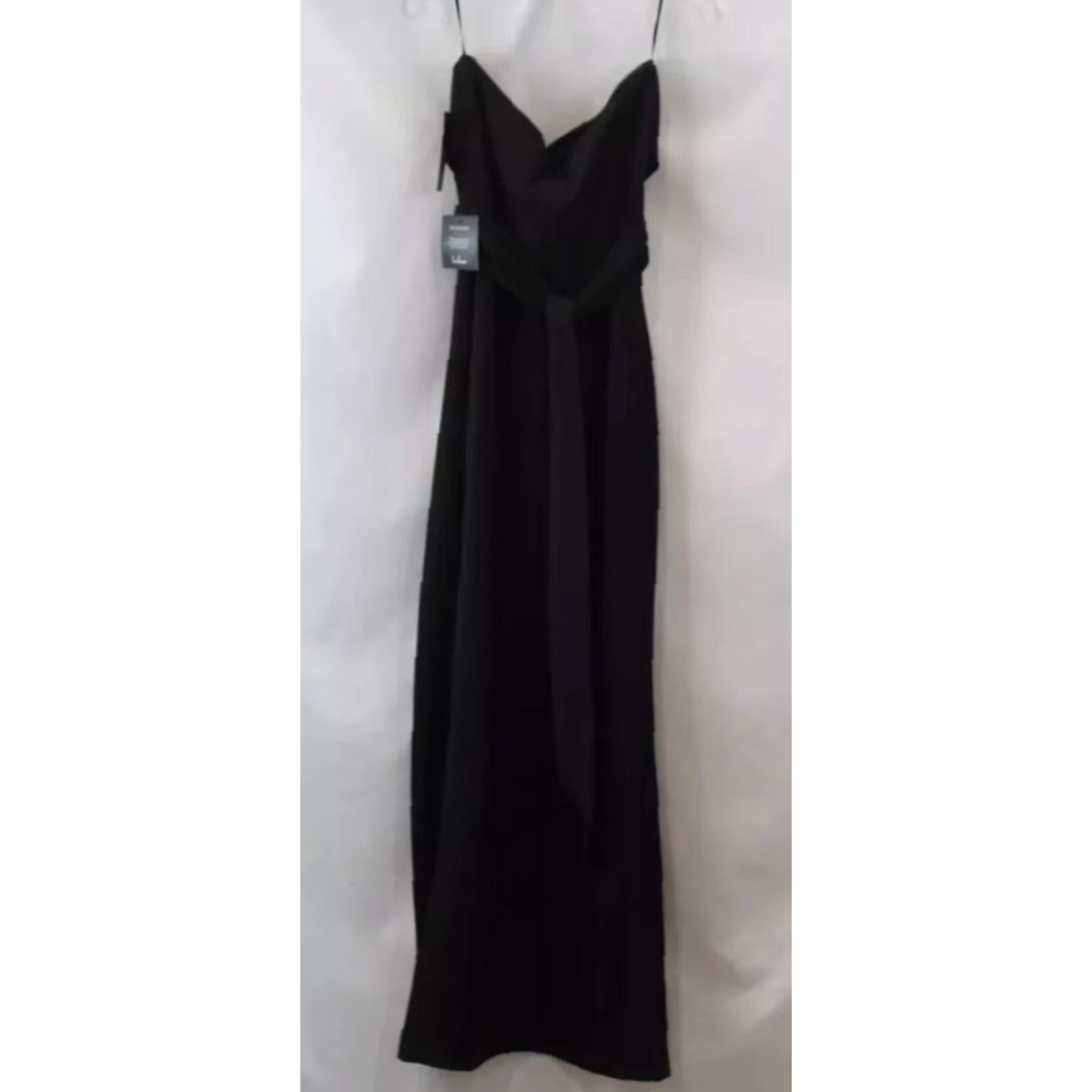 Lulus Lulus Dress Black Ponte Maxi Tie Front Slit Drape Size M Women Size M / US 6-8 / IT 42-44 - 2 Thumbnail