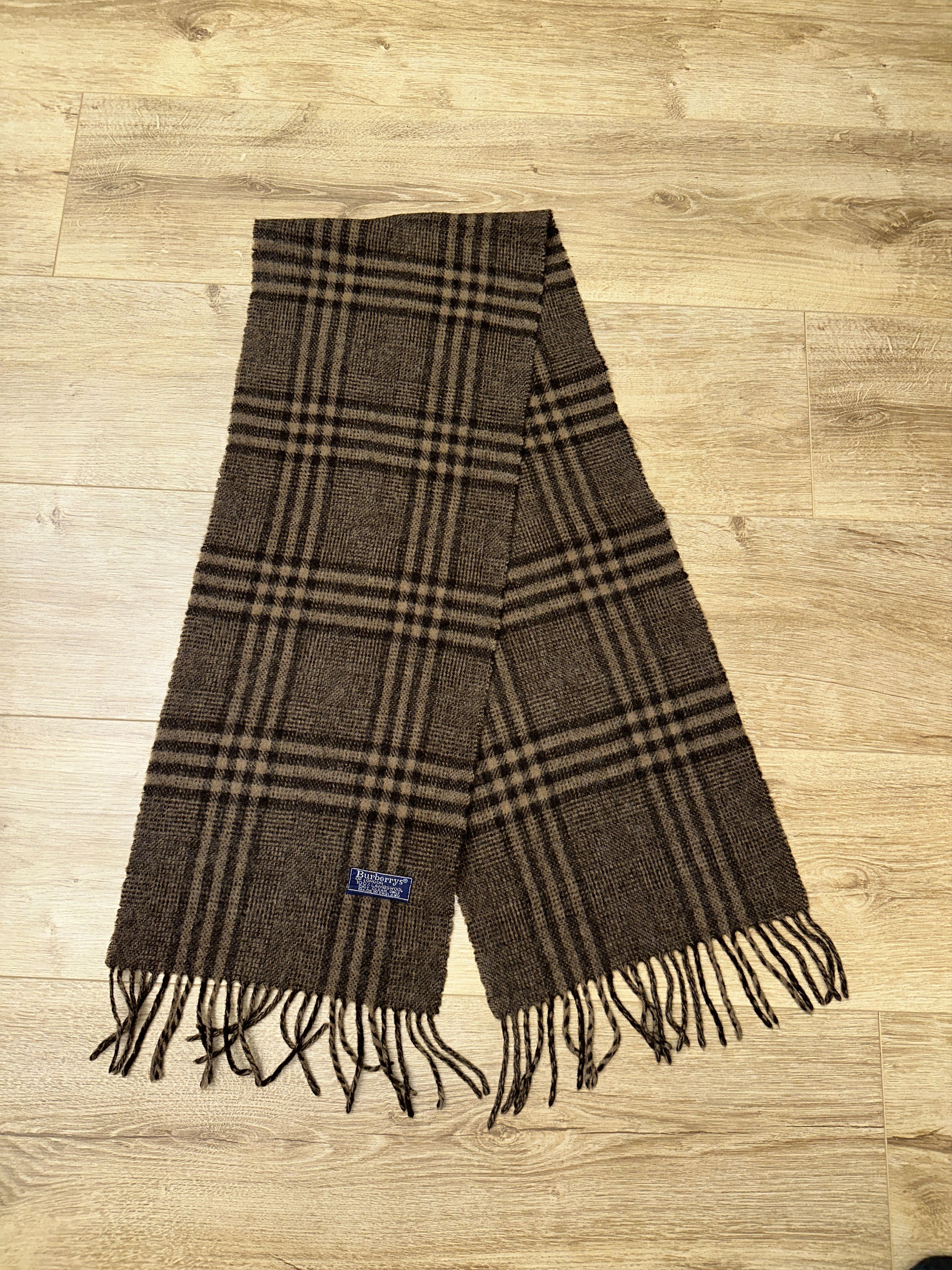 Burberry Vintage Burberrys Lambswool Scarf Check England 150x25cm Size ONE SIZE - 3 Thumbnail