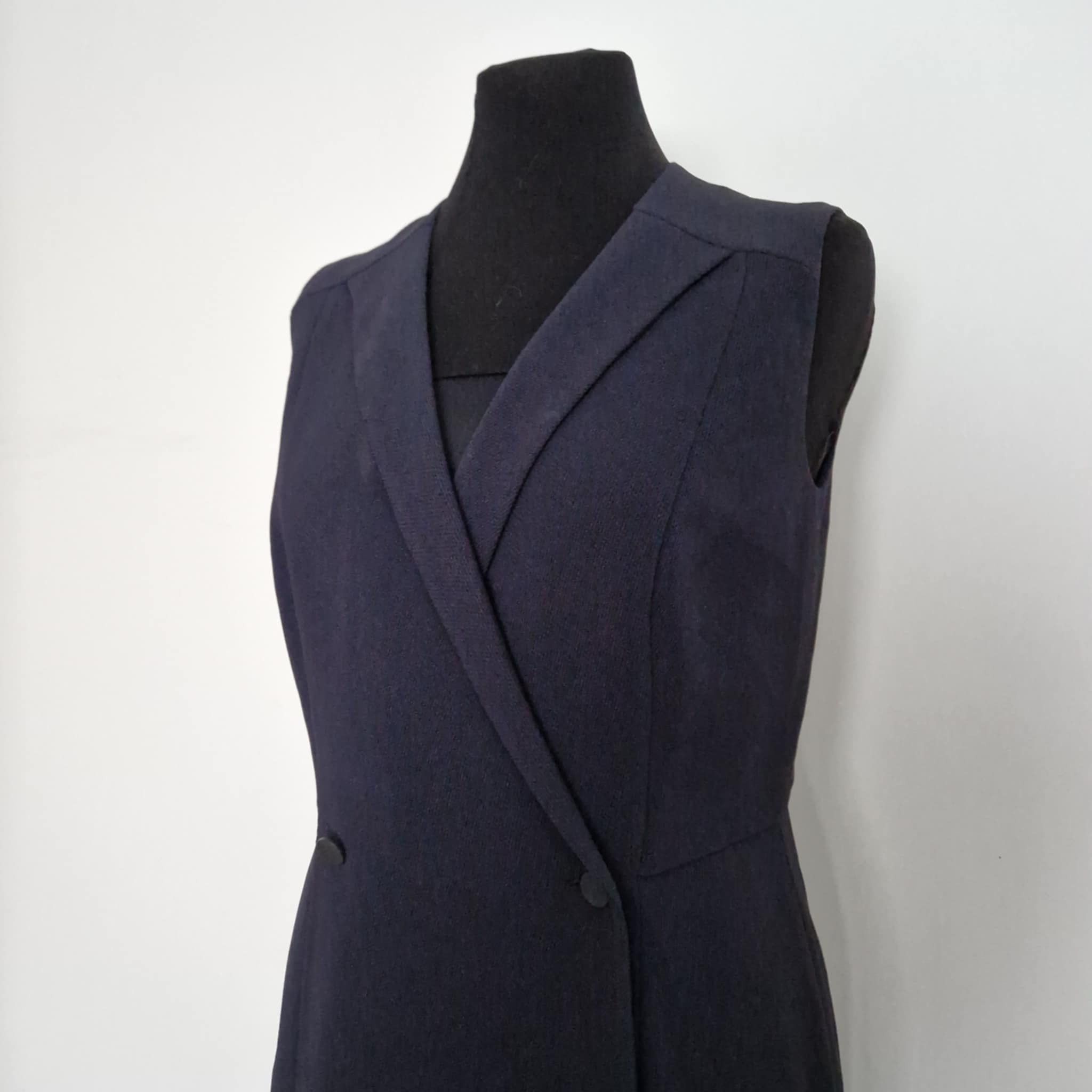 Hugo Boss Hugo Boss Elegant Navy Sheath Dress Size M / US 6-8 / IT 42-44 - 3 Thumbnail