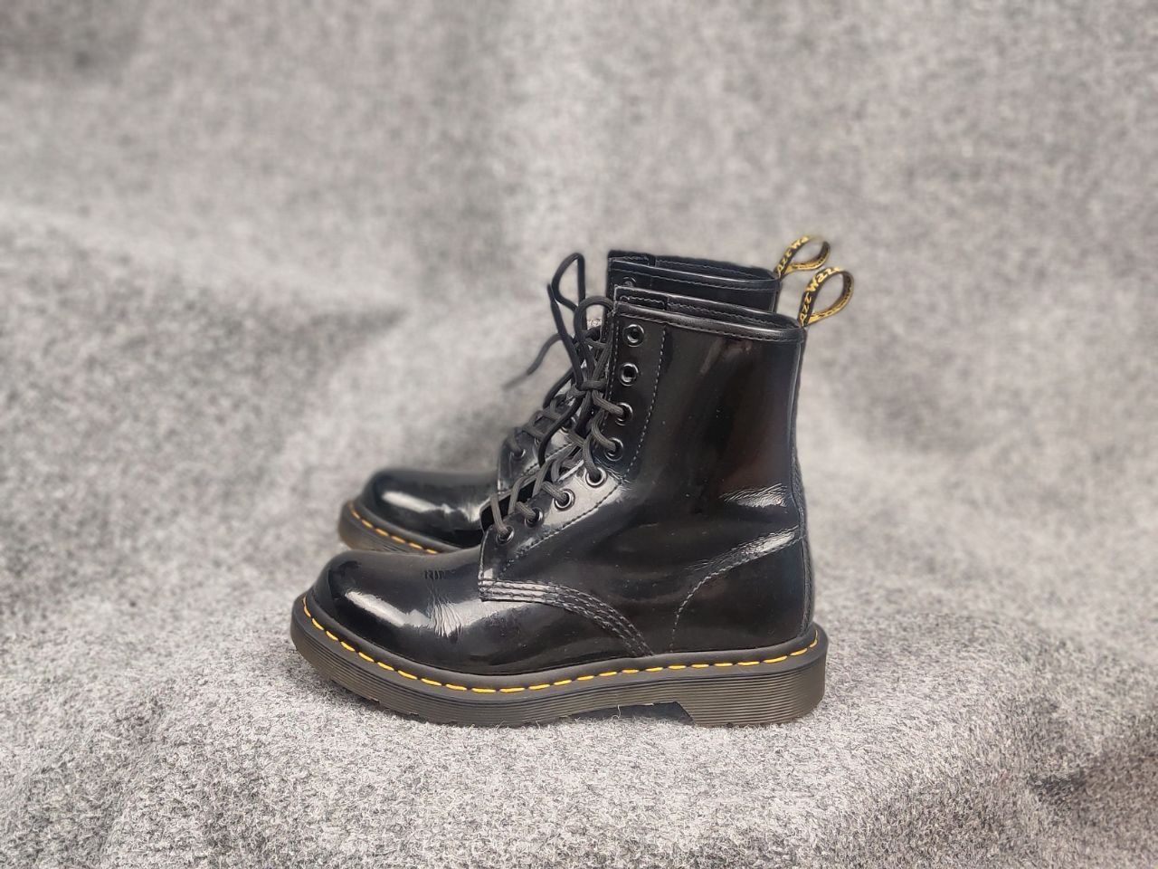 Dr. Martens Dr. Martens 11821 Patent Black Leather Combat lace up Boots Size US 6 / IT 36 - 7 Thumbnail