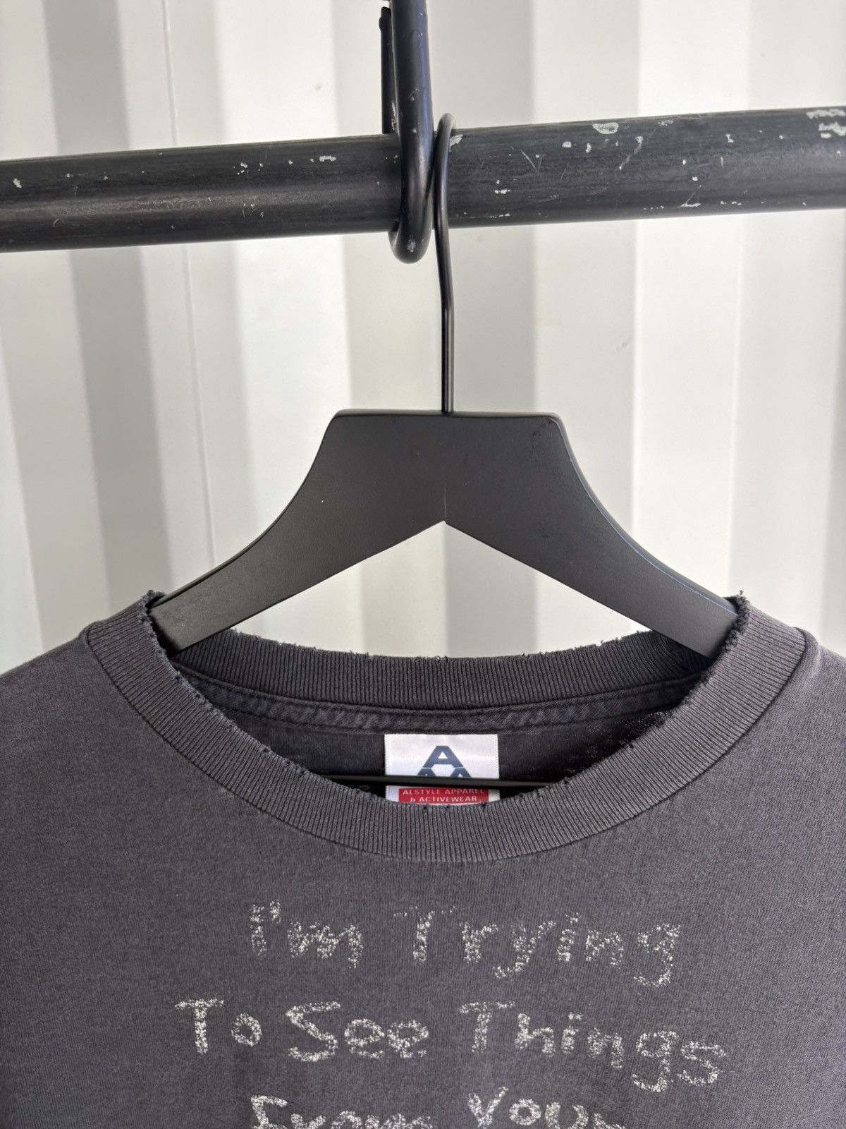 Vintage Vintage 90s Trying To See Things Shirt Thrashed Faded GRUNGE Size US XL / EU 56 / 4 - 5 Thumbnail