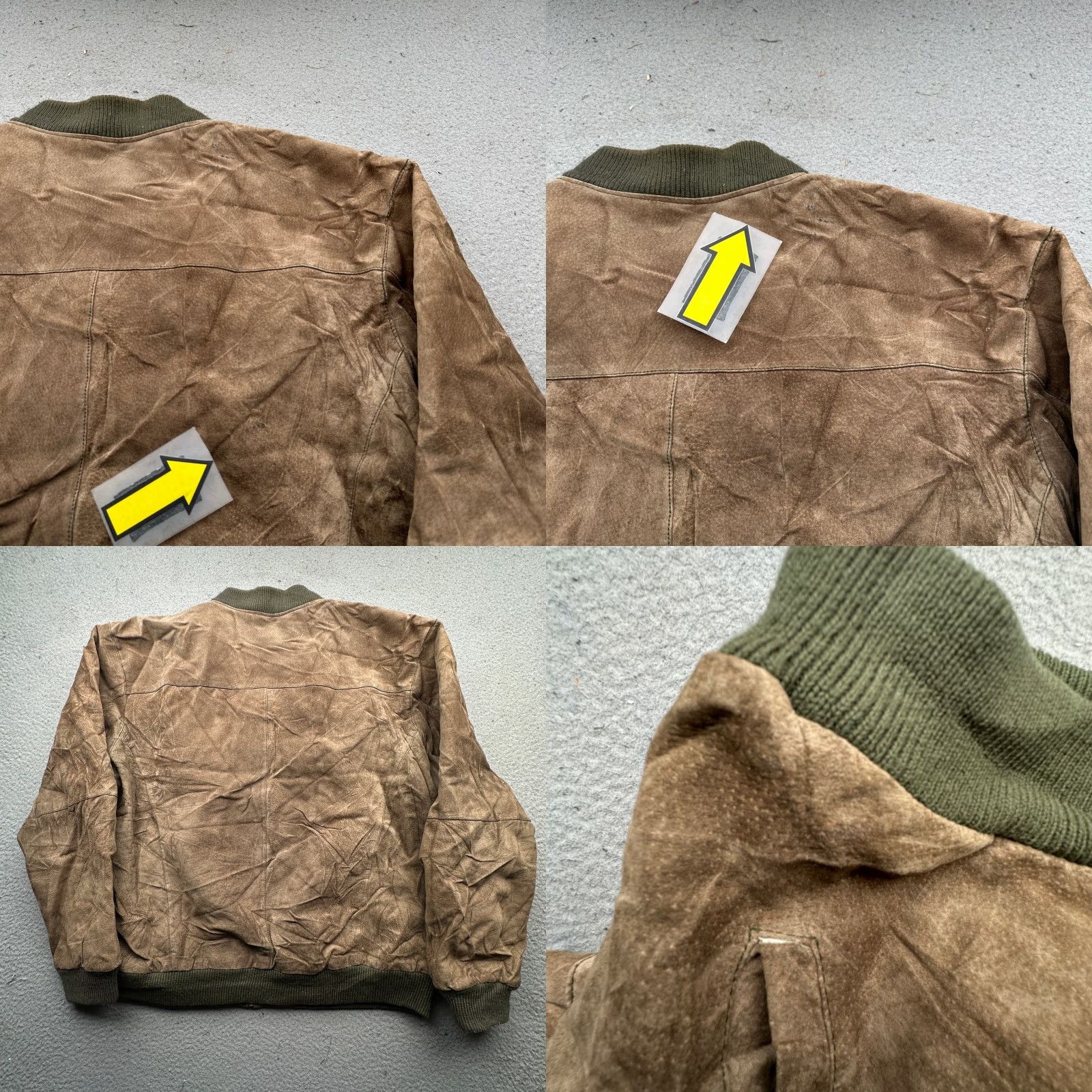Vintage VINTAGE Arizona Jean Co. Genuine Leather Suede Bomber Jacket Mens Large Brown Size US 33 - 9 Thumbnail
