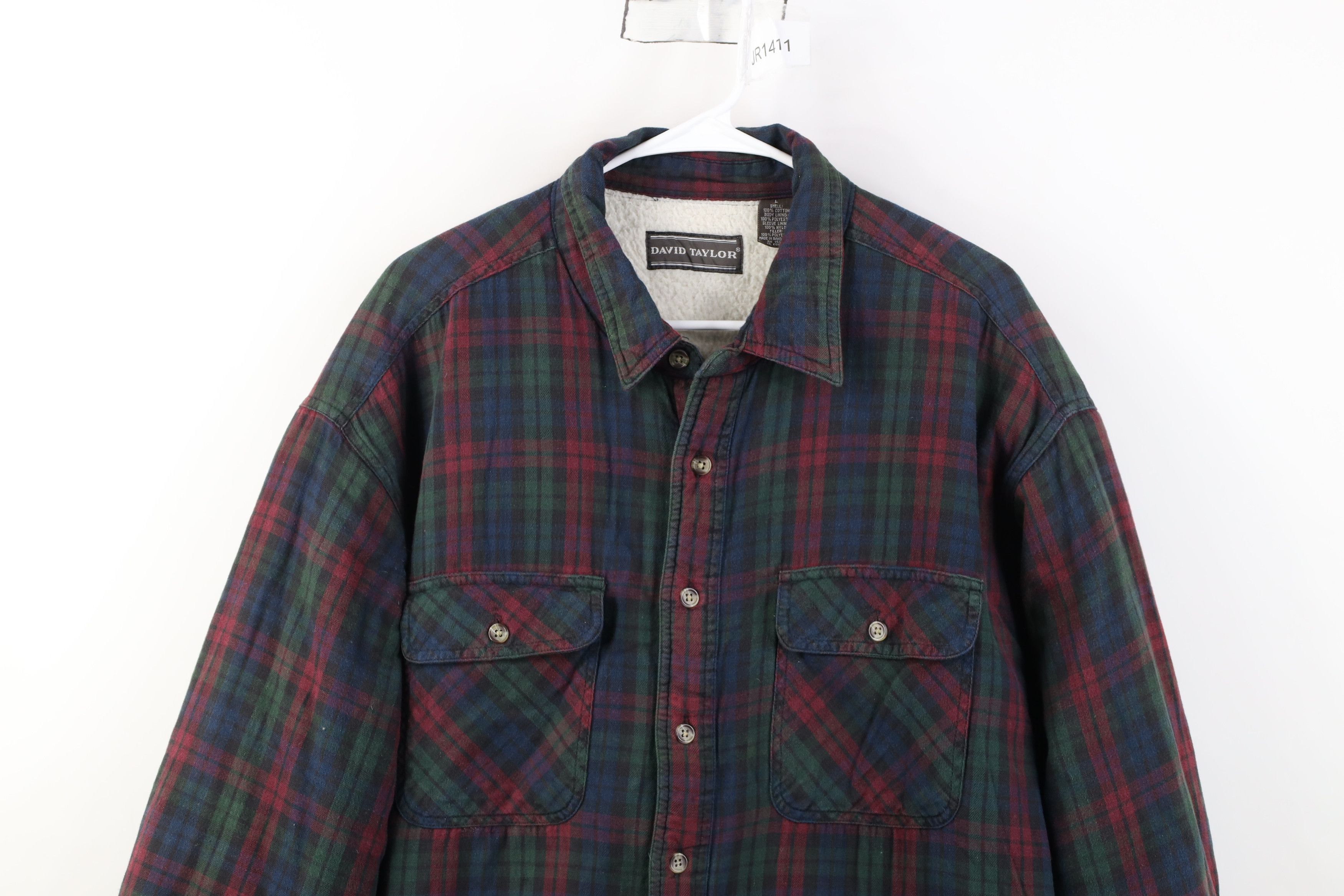 Vintage Vintage 90s Streetwear Fleece Lined Flannel Shirt Jacket Jac Size US L / EU 52-54 / 3 - 2 Thumbnail