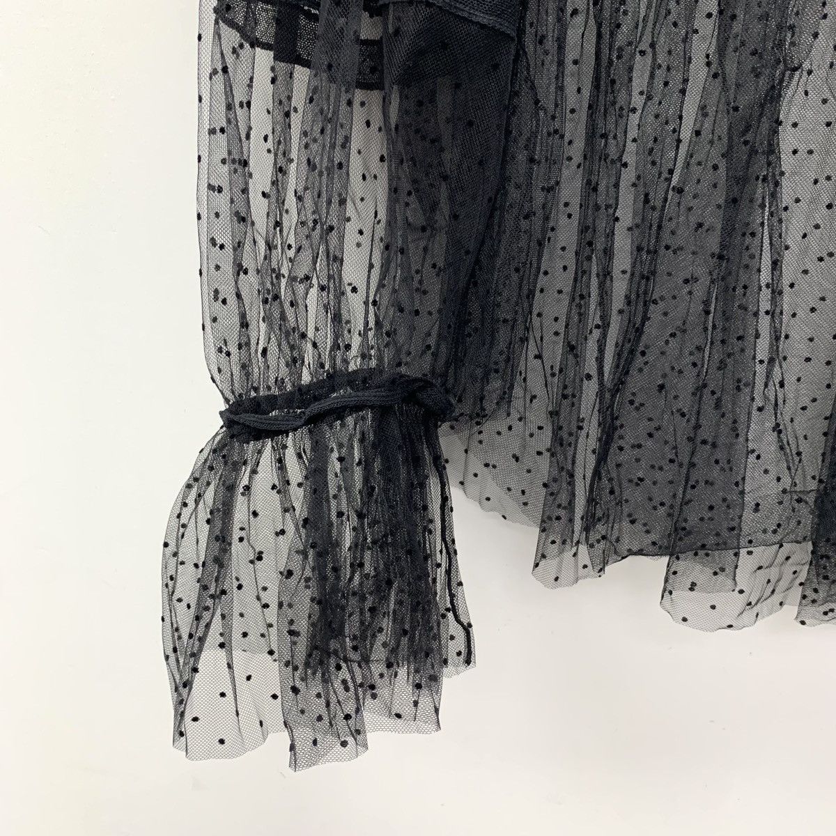 Dior Dior Black Polka Dot Mulberry Silk Round Collar Mesh Shirt Size XS / US 0-2 / IT 36-38 - 4 Thumbnail