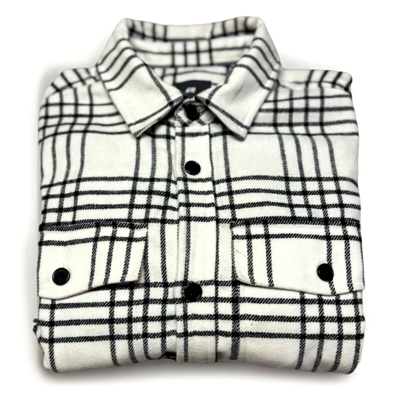 H&M H&M Heavyweight Flannel Shirt Shacket Men’s M Black & White Plaid Button-Up Casual Size US M / EU 48-50 / 2 - 2 Thumbnail