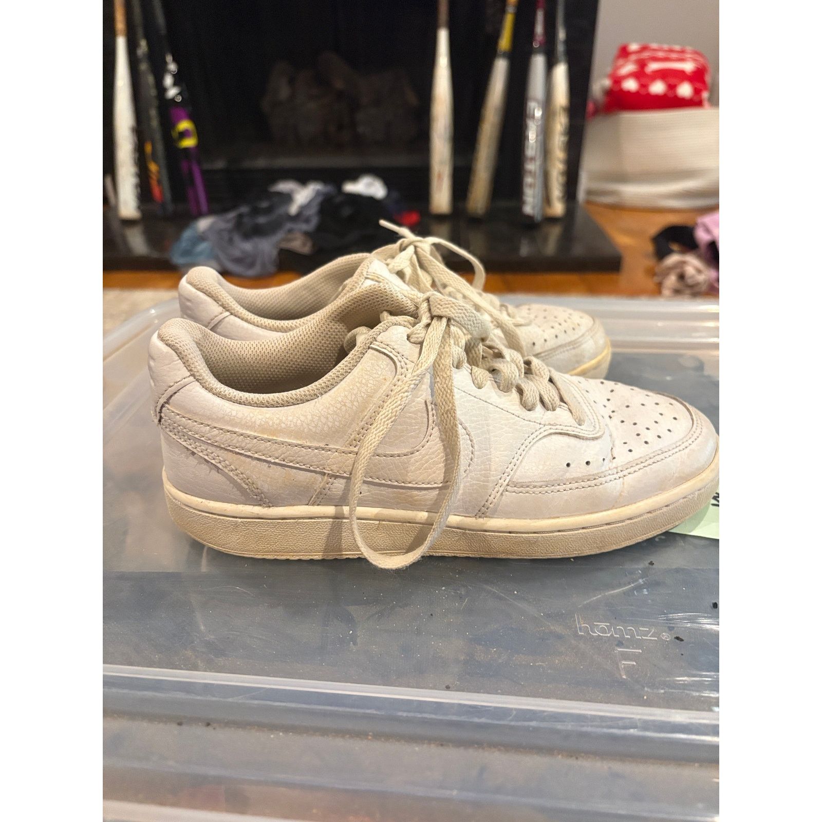 Nike Nike Court Borough Low White Sneakers Womens Size 7 Leather Size US 7 / IT 37 - 6 Thumbnail